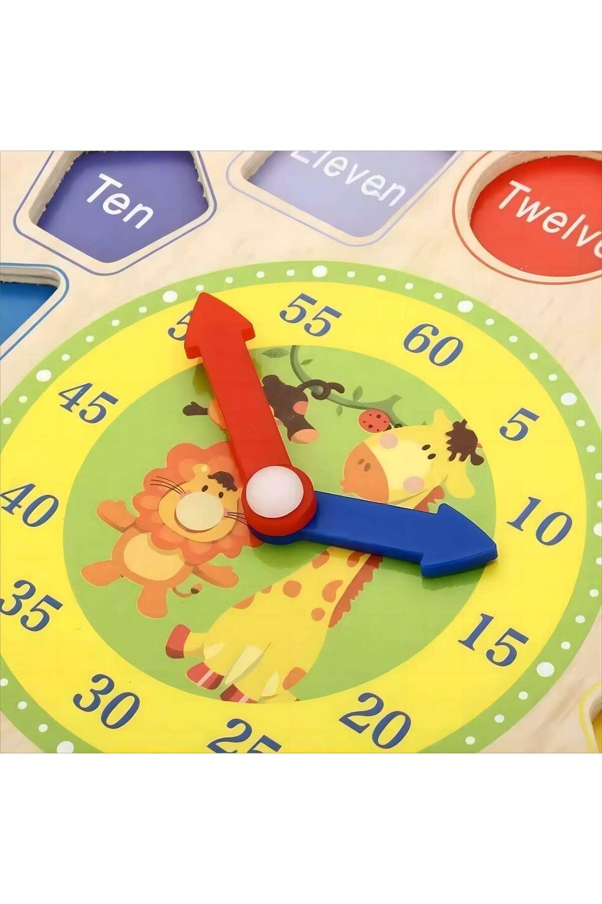 Afunti-wooden board clock puzzle game teaching with block sorting numbers and shapes 5