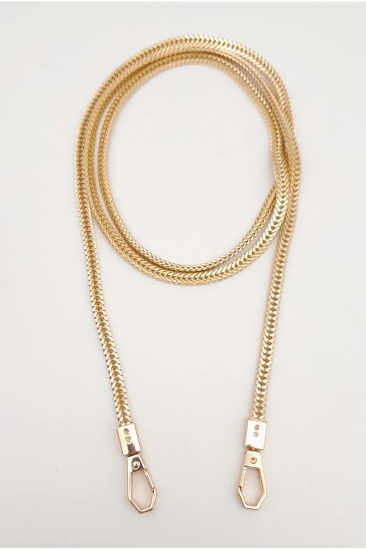 Asel Hobi Tasarım 125 Cm Light Gold Renk Kancalı Çanta Zinciri