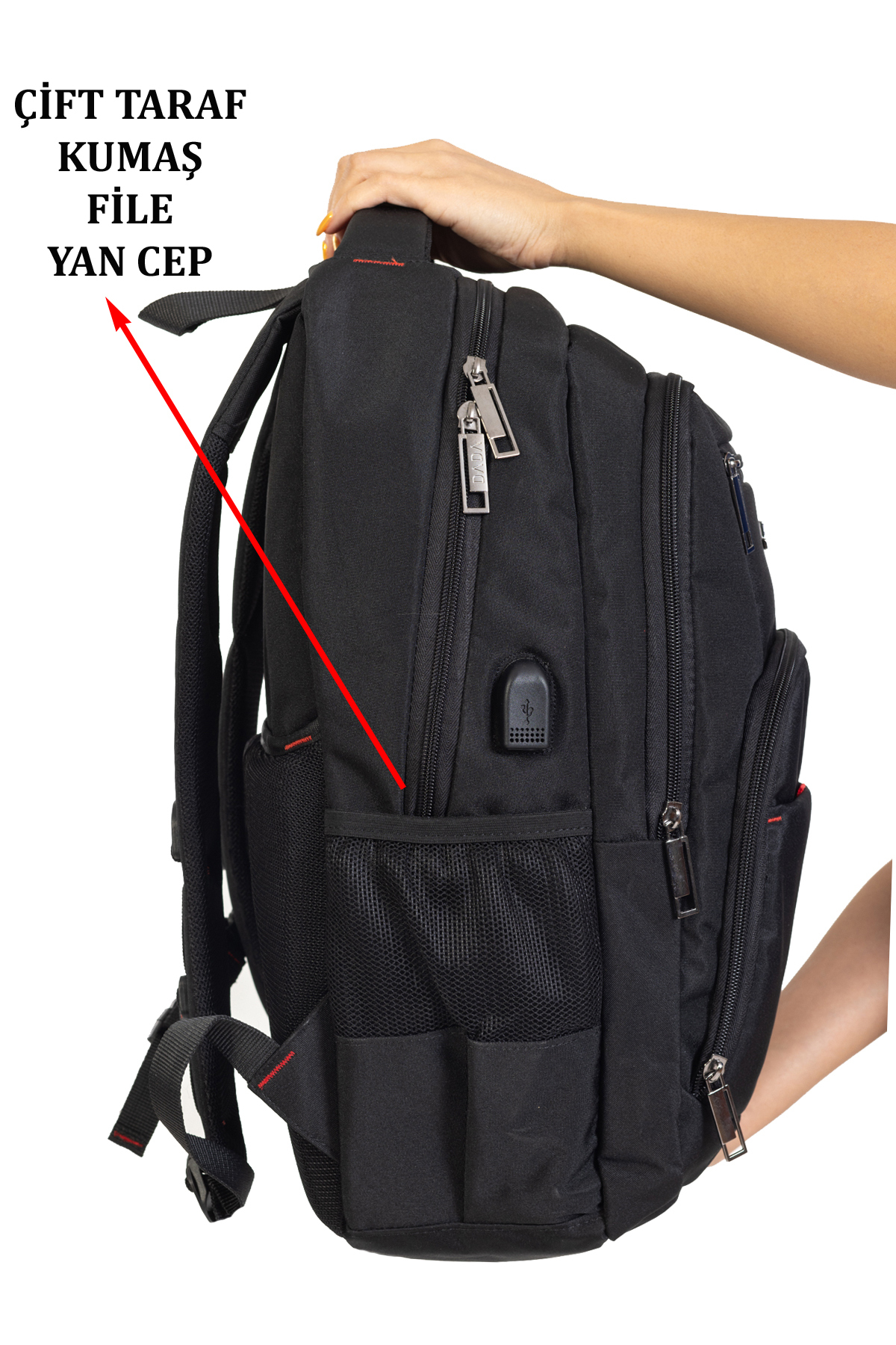 کوله پشتی زنانه مشکی Case Club | Sırt Çanta  03 اورجینال - تصویر 7