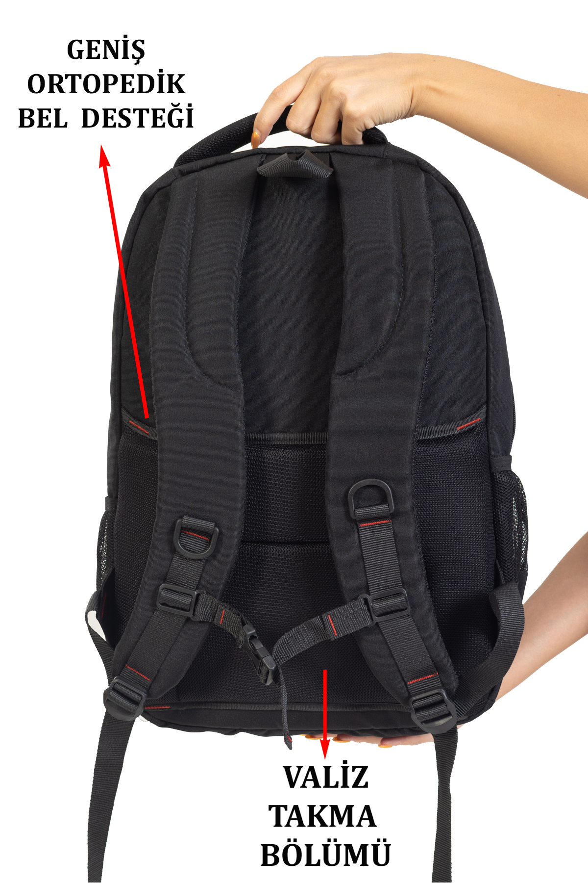 کوله پشتی زنانه مشکی Case Club | Sırt Çanta  03 اورجینال - تصویر 6