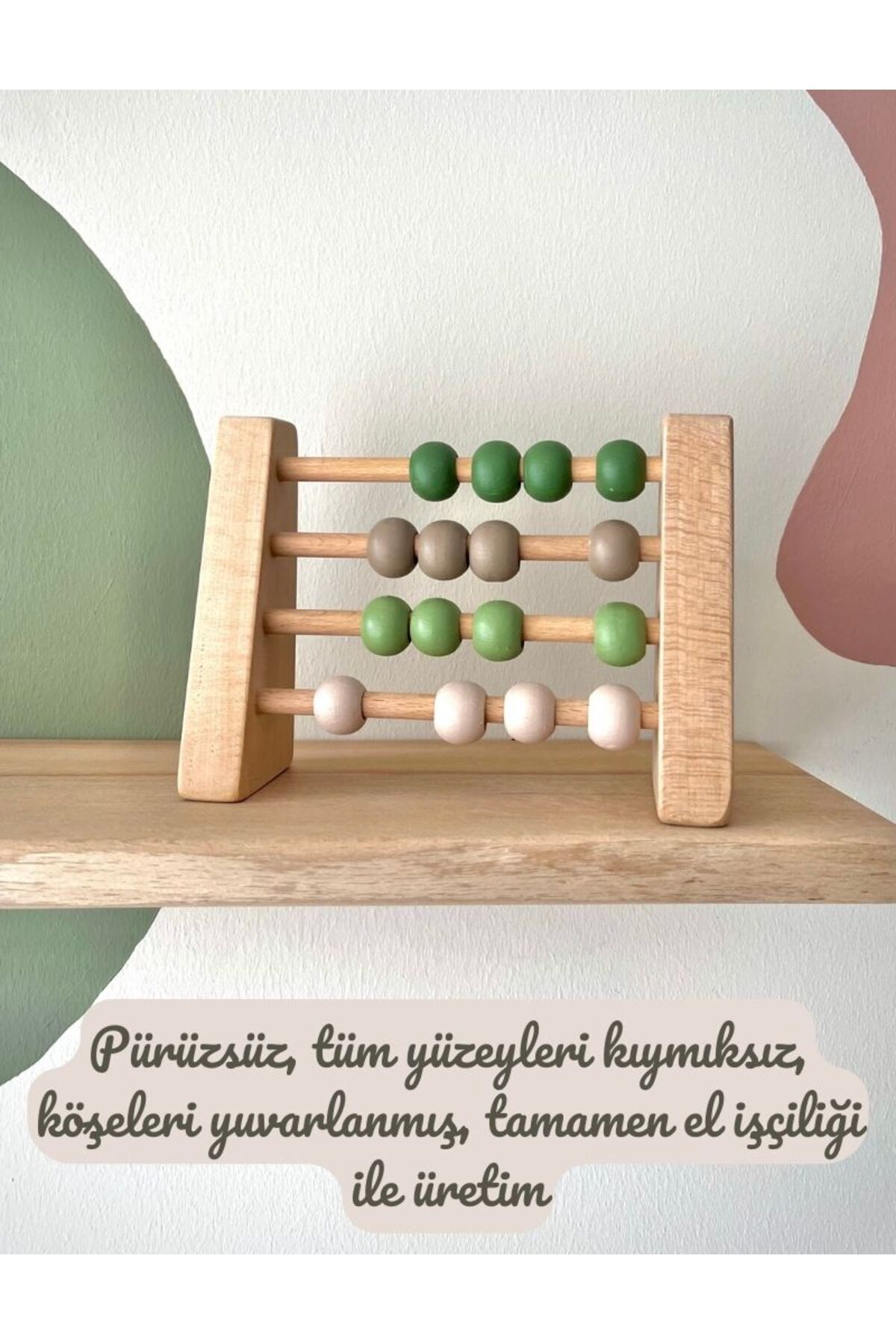 DORU Doğal Sağlıklı Ahşap Oyuncak Montessori Abaküs Analitik Zeka Matematik Çocuk Bebek Odası Dekor fotoğrafı 4 (önizleme)
