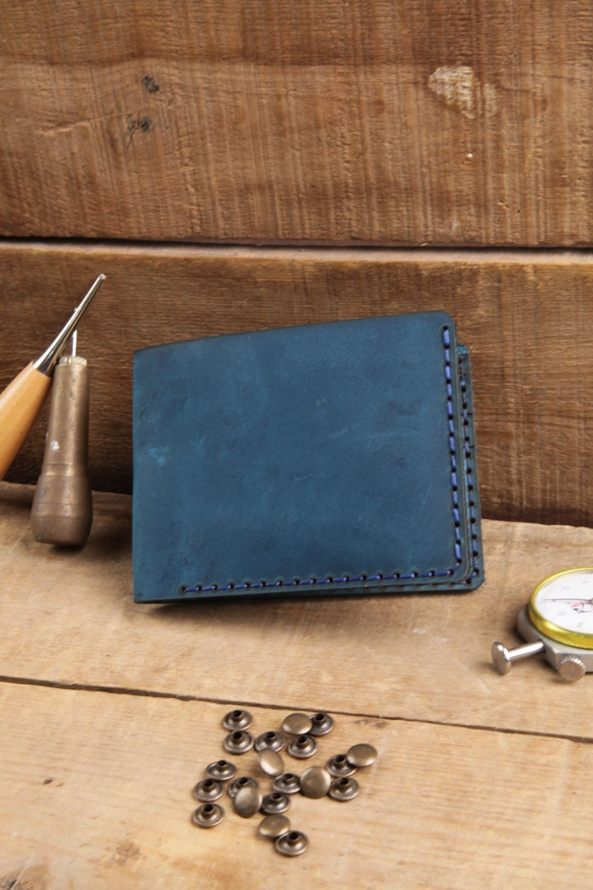 کیف پول مردانه چرم واقعی و 100 ٪ دستباف دست ساز New Coast Leather 1900's