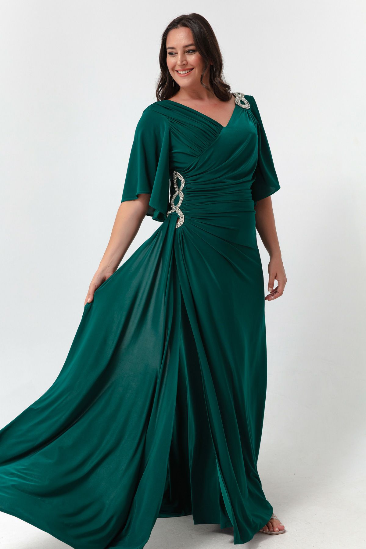 Emerald green plus size evening gown shop