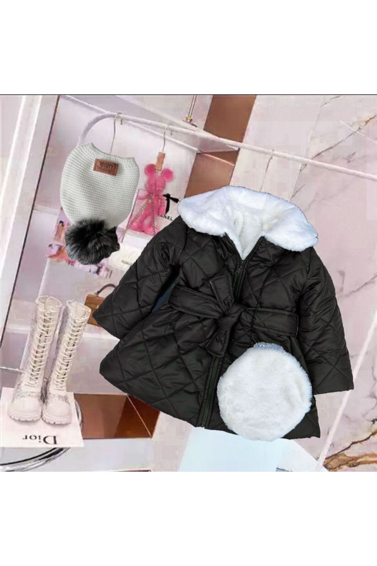 Pink Hippo Kids Girl s Quilted Coat with Plush Lining and Imported