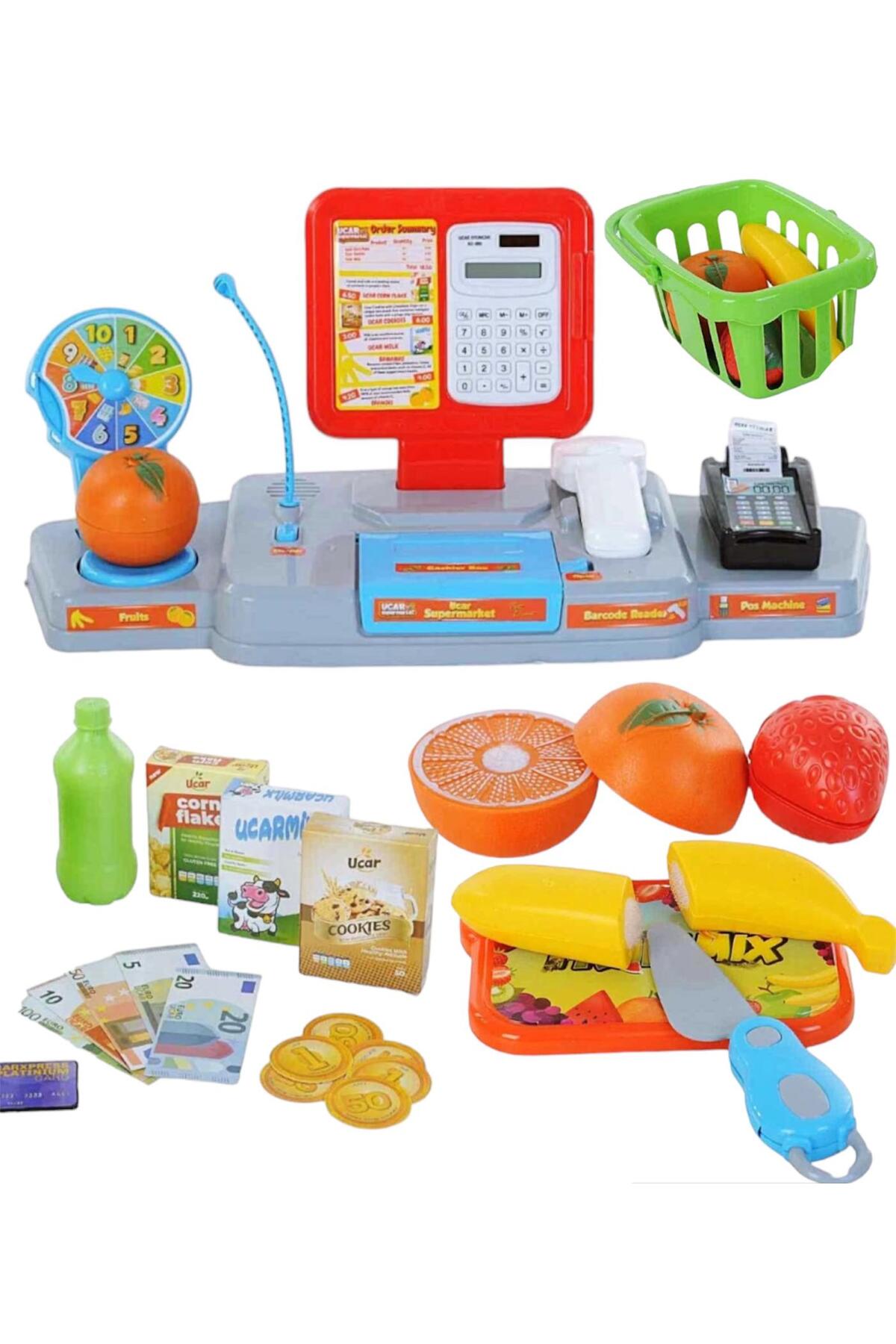 Super Market Cash Register Set with Barcode Reader and Calculator with Pos Device