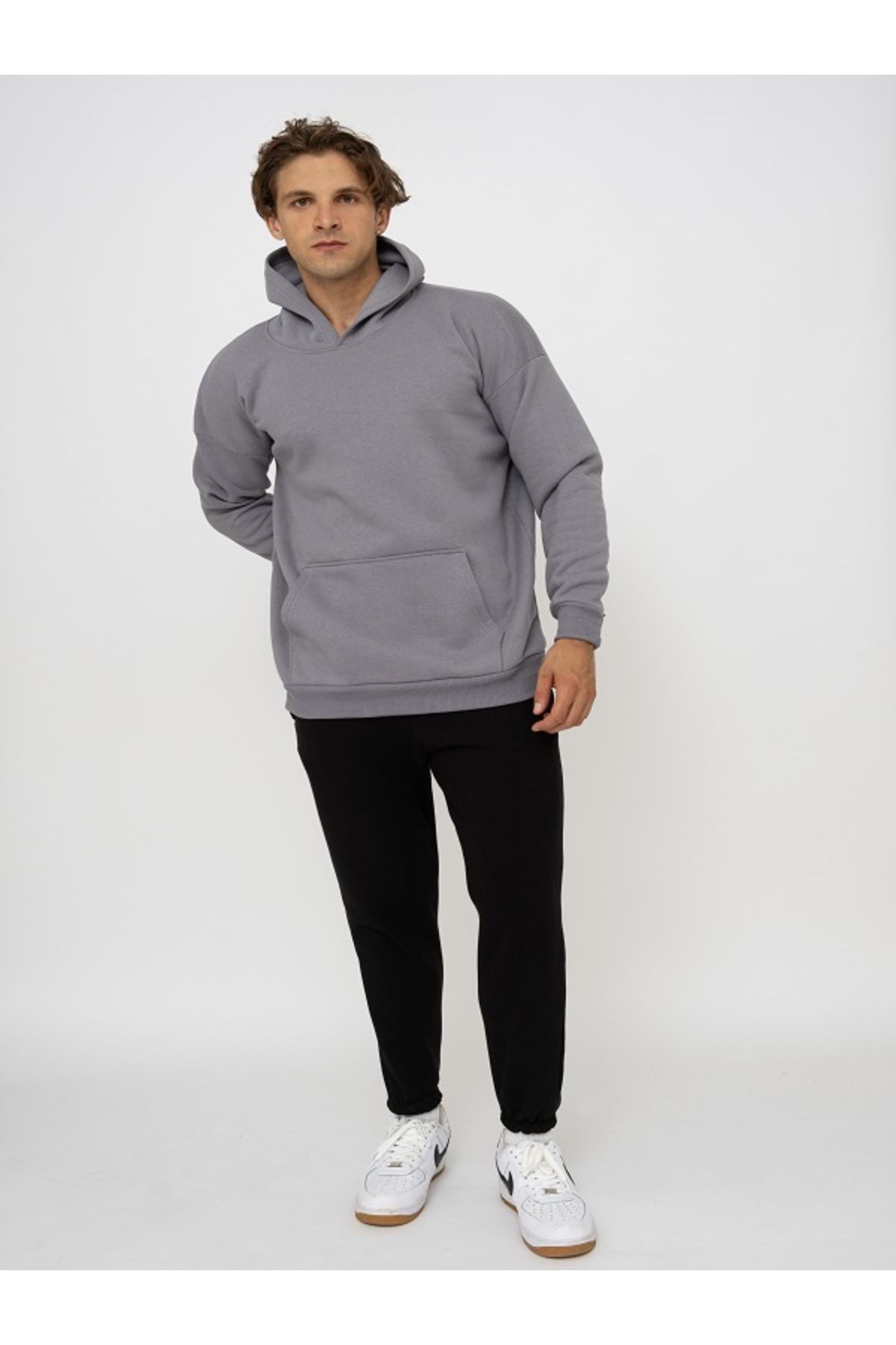 EXPECTED MEN S OVERSIZED 3 THREAD THICK HOODED SWEATSHIRT HOODIE