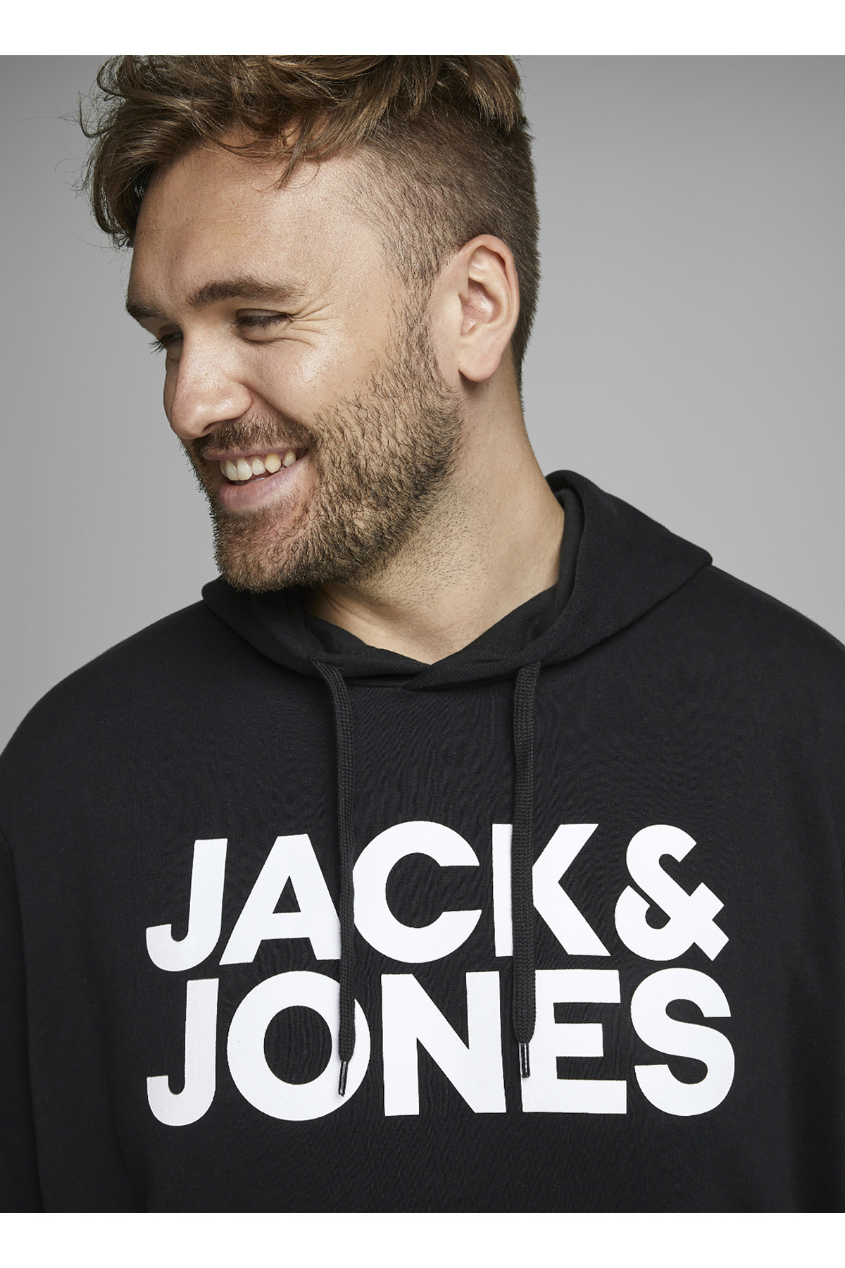 سویشرت مردانه مشکی یقه کلاه دار ۱۲۱۶۳۷۷۷_JJECORP LOGO SWEAT HOOD NO جک اند جونز سویشرت Jack & Jones