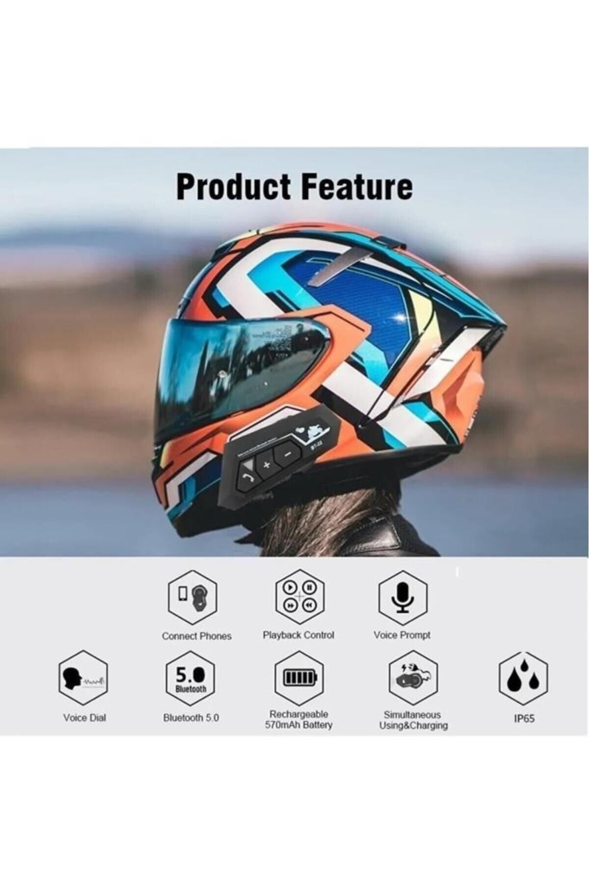 PİNK İTHALAT Kask Kulaklık Bluetooth Motosiklet Kulaklık Intercom Motorsiklet Kulaklık