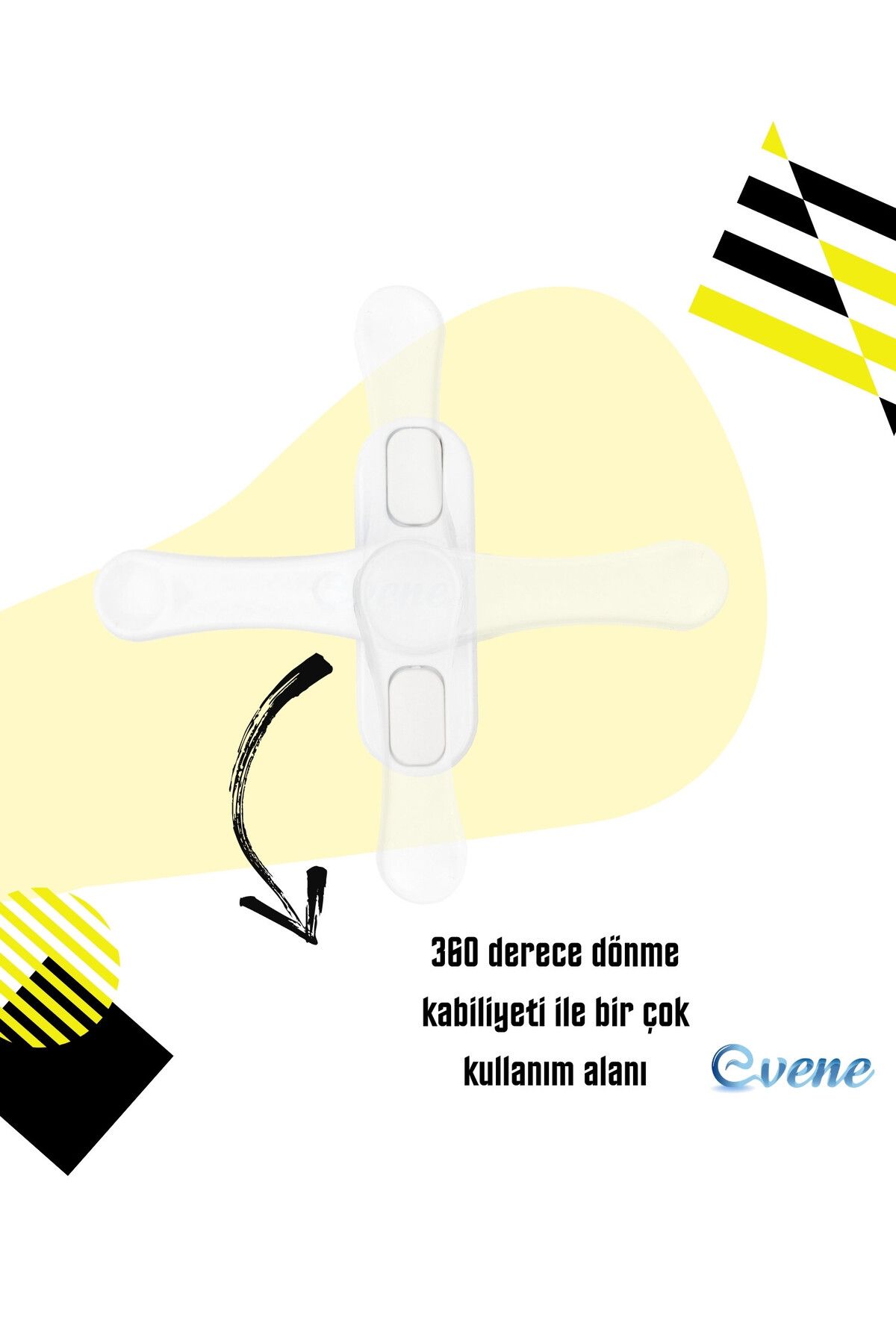 Evene-Pimapen Door Lock Pimapen Window Lock Window Safety Lock Latched Lock 2 Pieces White 5