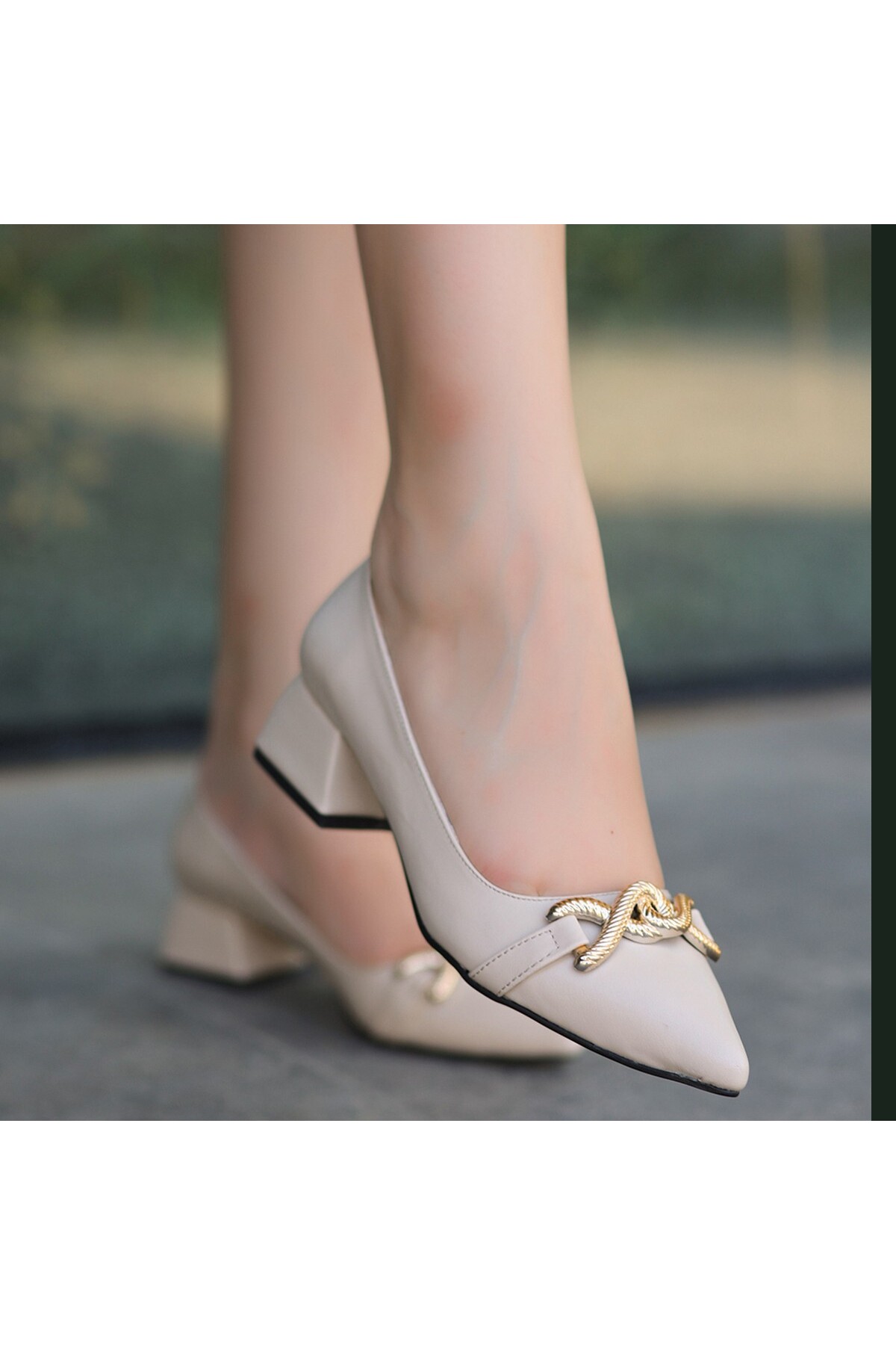 Rita Bej Cilt Topuklu Ayakkabı