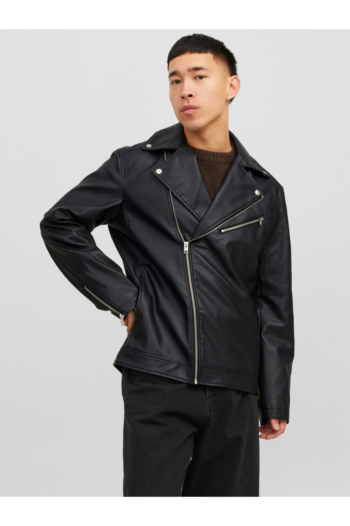 Jack faux leather jacket hotsell