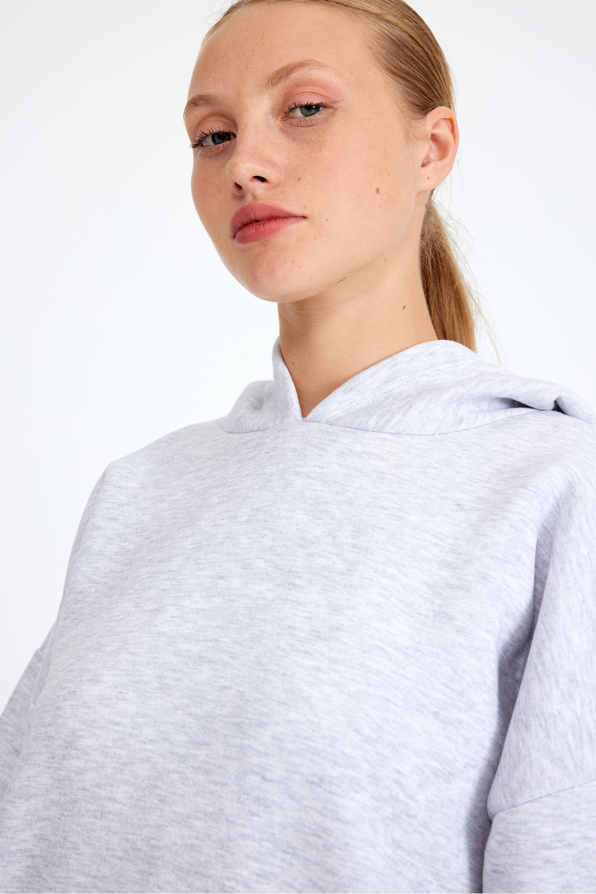 Yeni Sezon 2024 Ekstra Yumuşak Oversize Sweatshirt - Gri Melanj