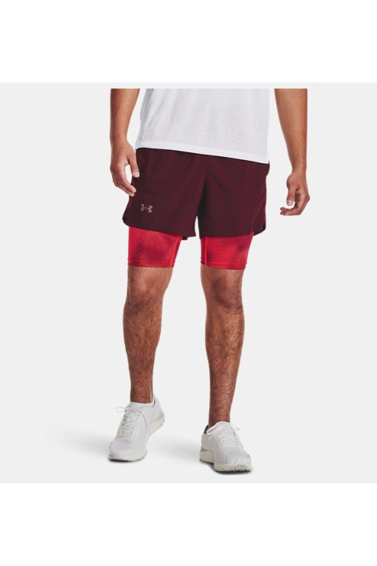 شورت ورزشی قرمز مردانه UA 5 '' 2 'را در 1 1380886 600 راه اندازی کنید Under Armour
