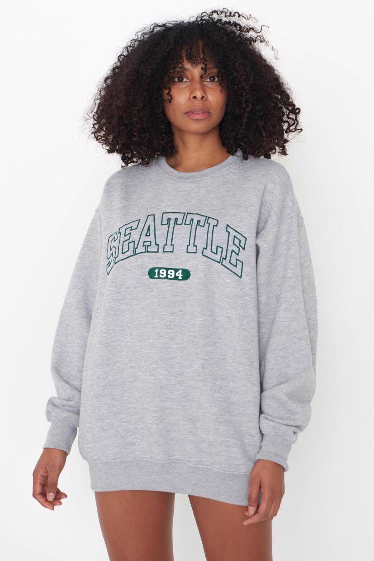 Addax Sweatshirt Gray Oversize