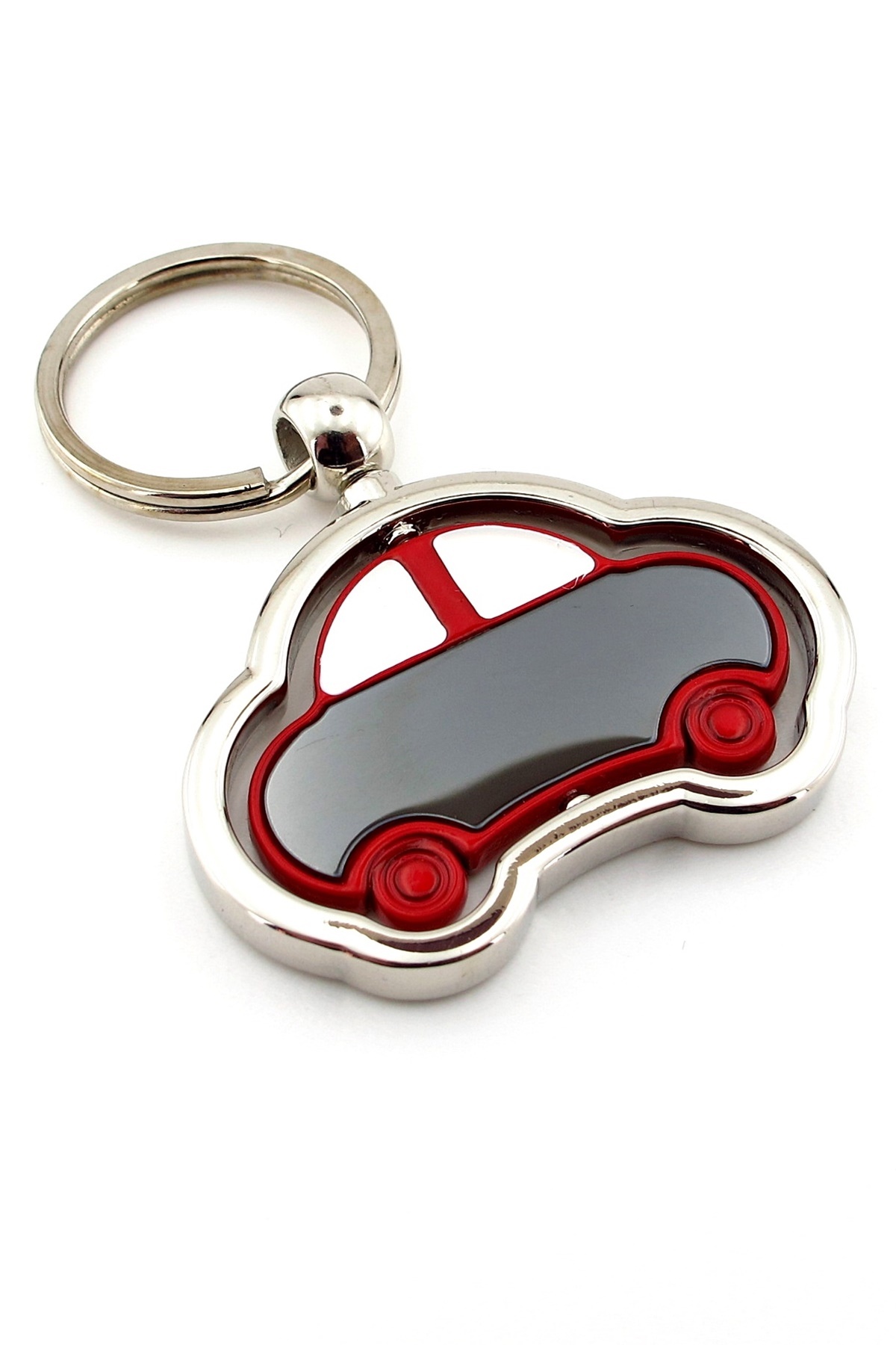 [Kırmızı Vosvos Araba Otomobil Döner Yapılı Metal Anahtarlık KC030]