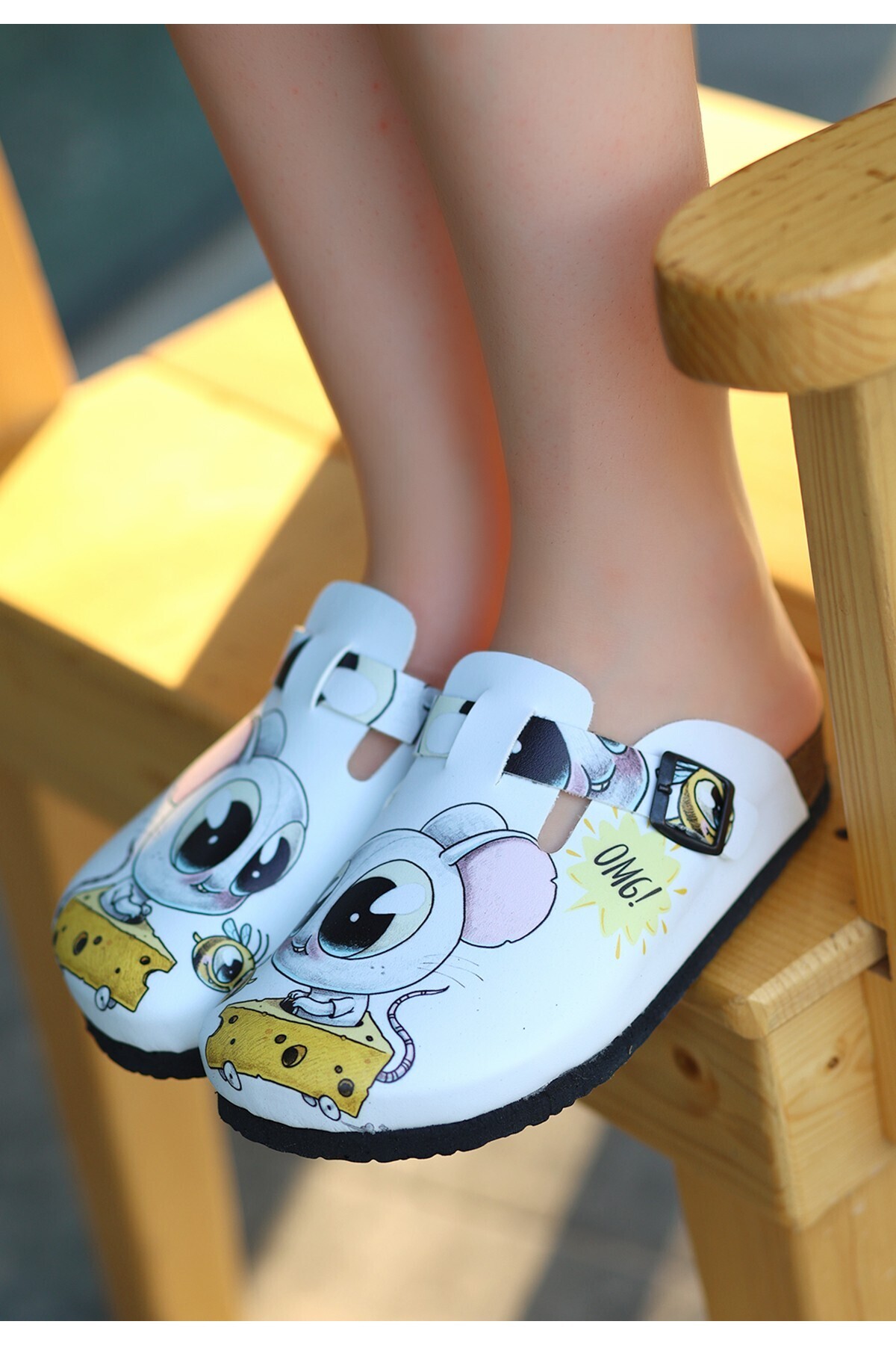 Tonny Beyaz Cilt Fareli Terlik