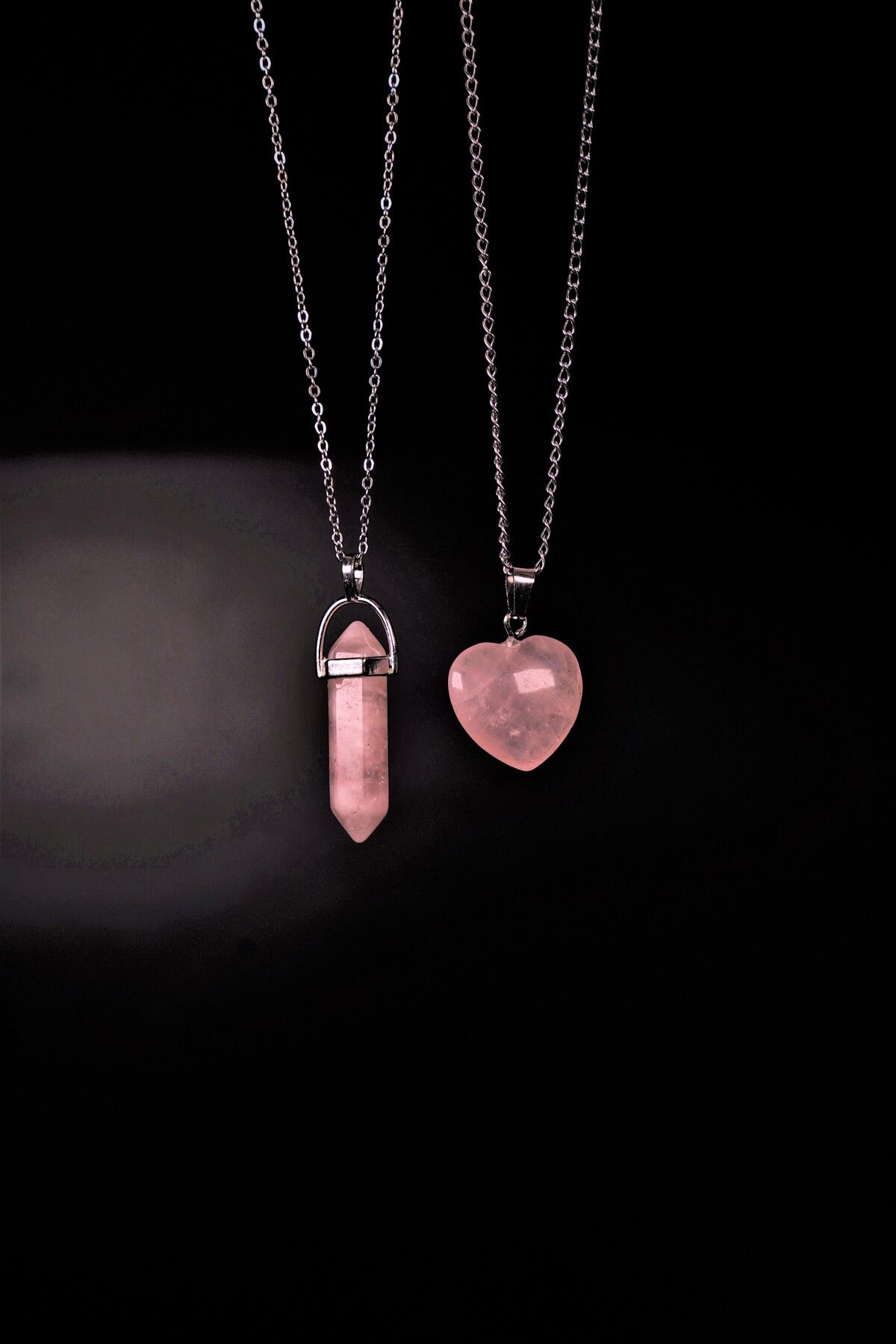 Natural rose quartz necklace best sale