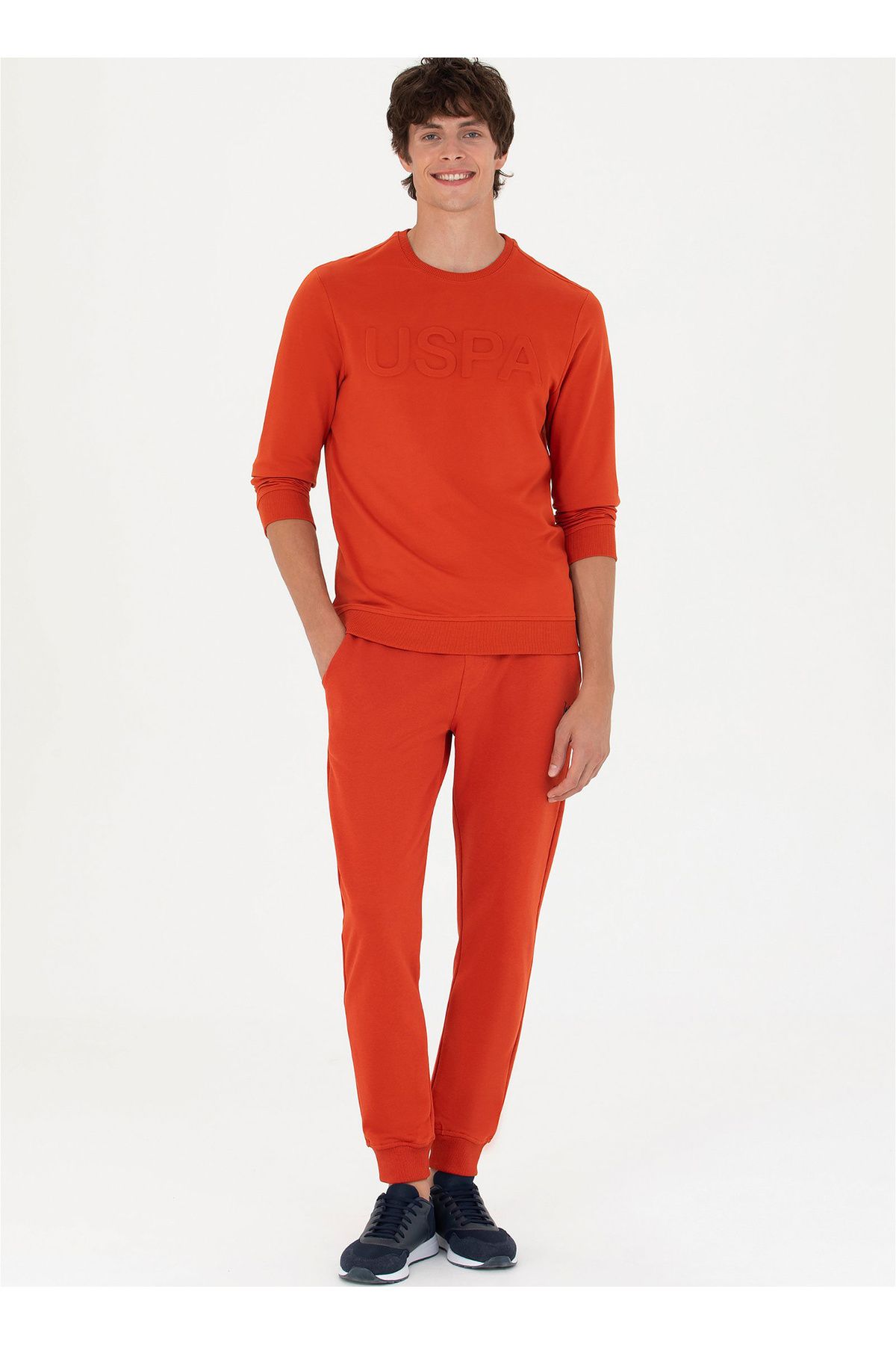 Orange online polo sweatpants