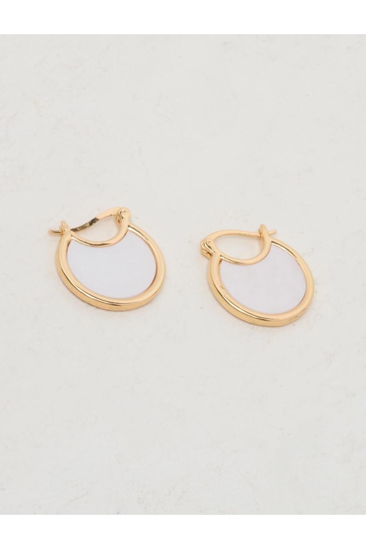 White shop enamel earrings