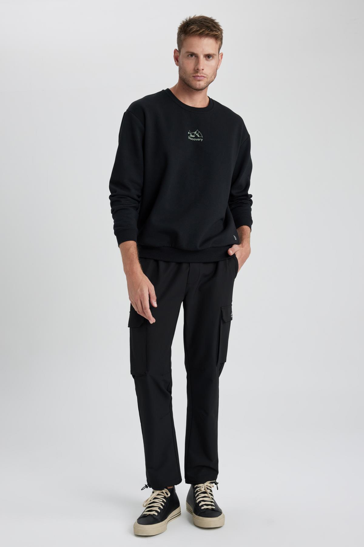 سویشرت مردانه مشکی دفاکتو | Y2582AZ23AU اورجینال - تصویر 2