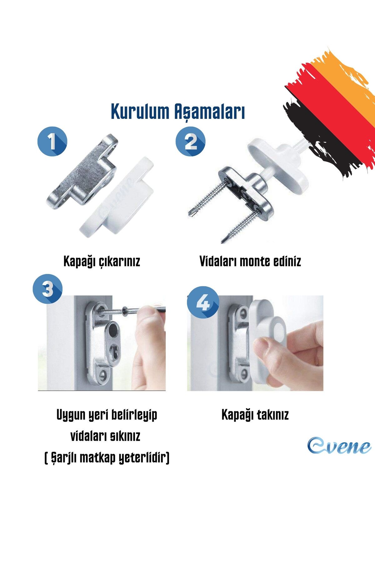 Evene-Pimapen Door Lock Pimapen Window Lock Window Safety Lock Chain Lock 6 Pieces Brown 3