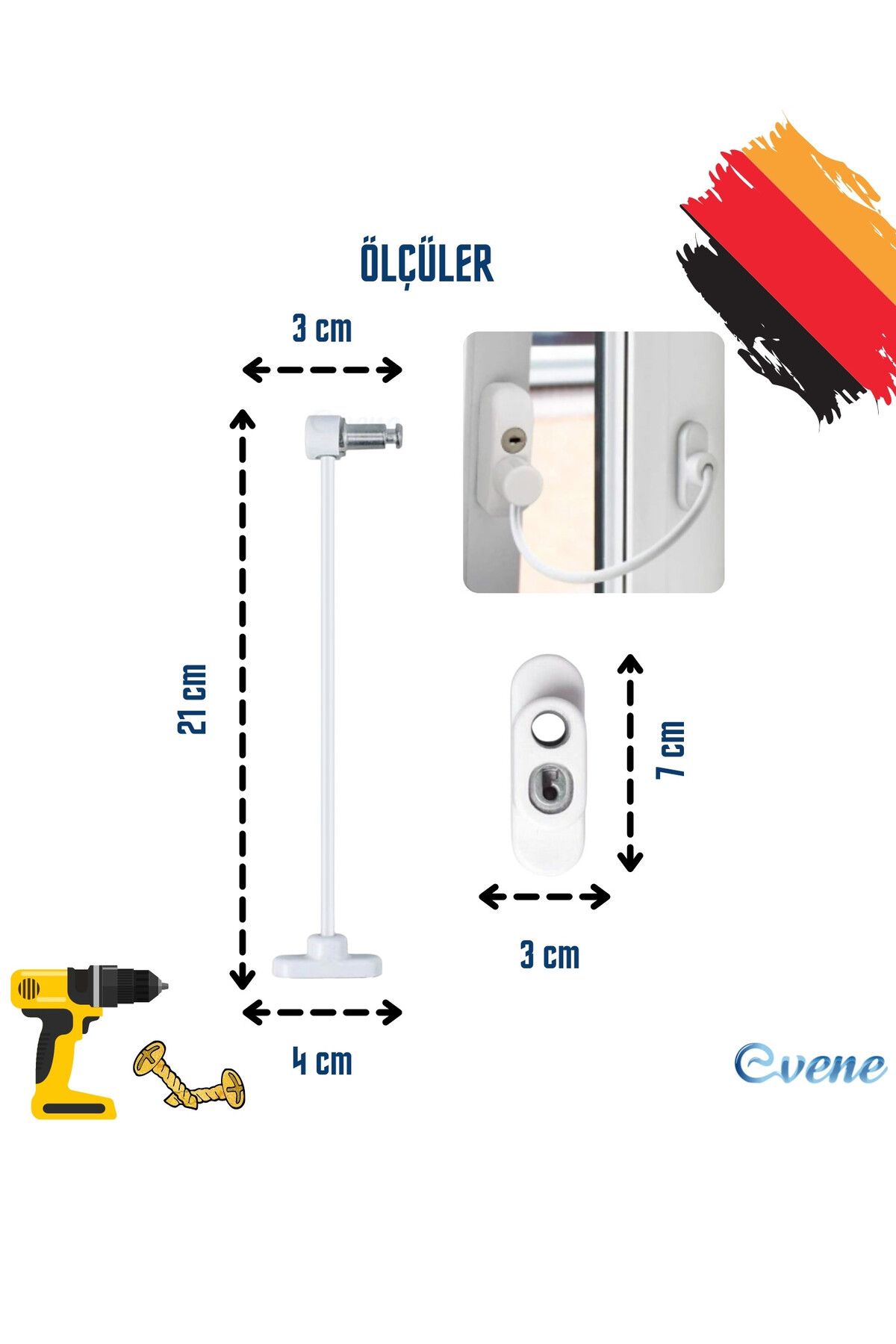 Evene-Pimapen Door Lock Pimapen Window Lock Window Safety Lock Chain Lock 6 Pieces Brown 4