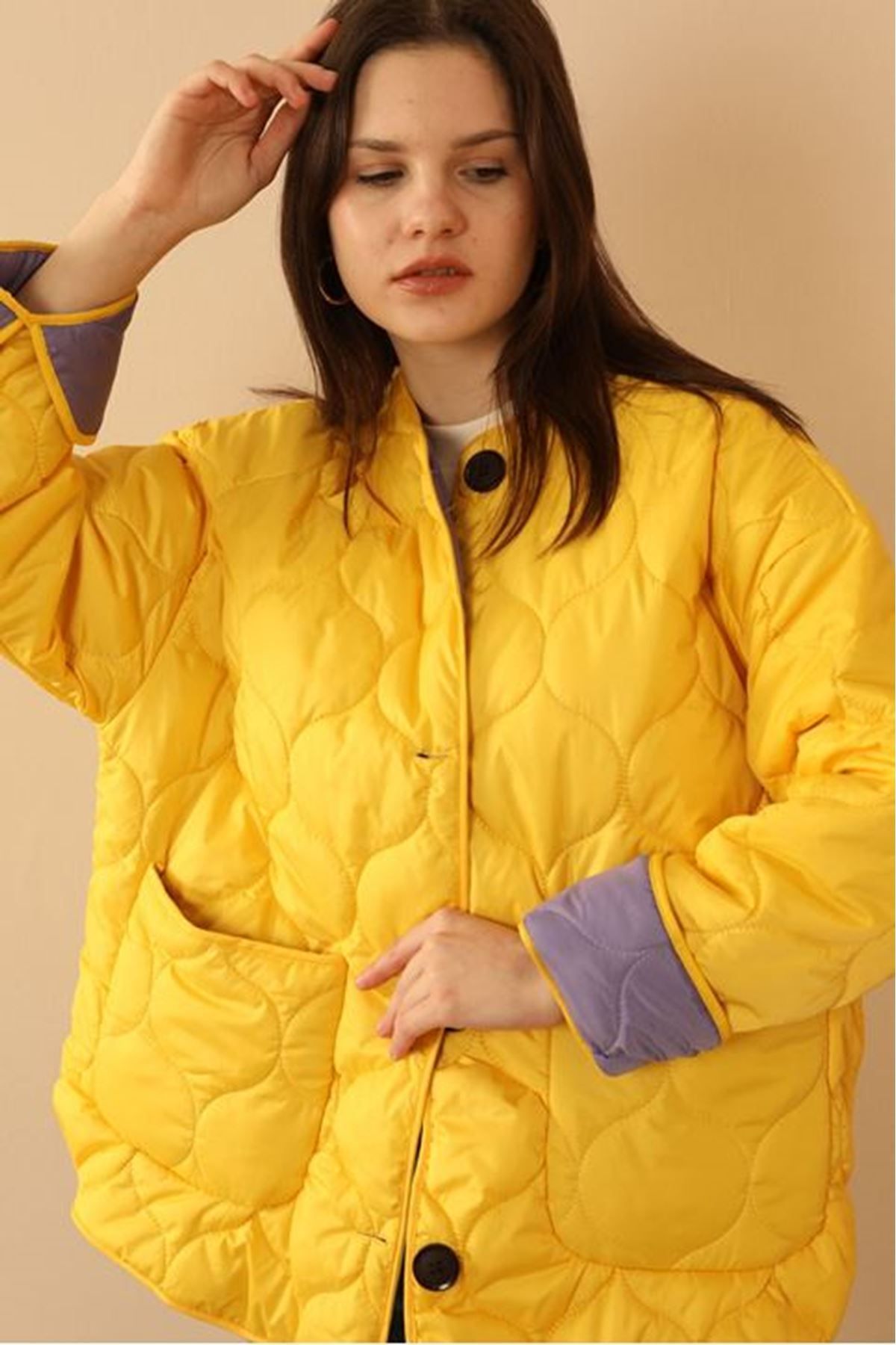 Yellow store jacket woman