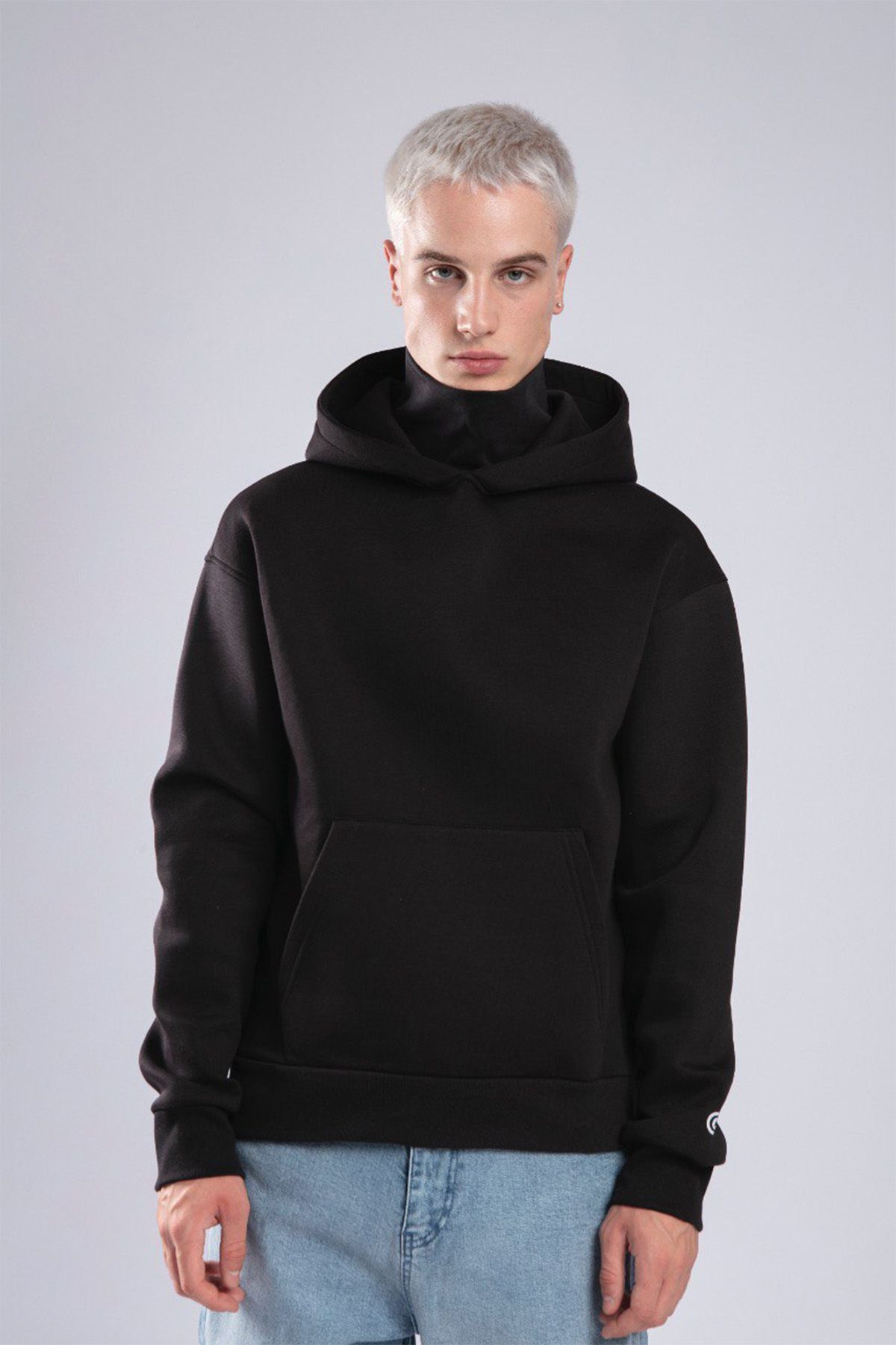 Turtleneck online hooded sweatshirt