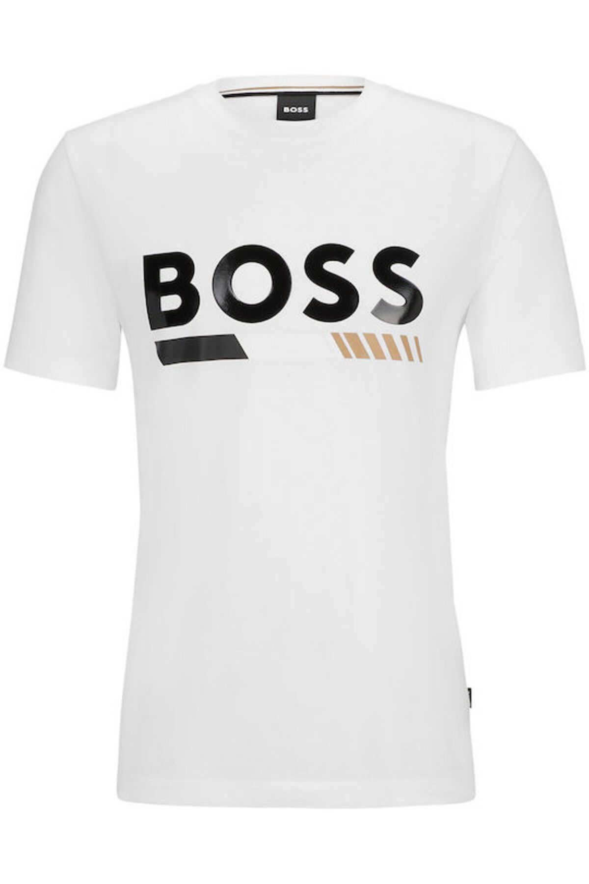 تی شرت مردانه آرم سفید مسطح طرح دار 50495696 100 BOSS