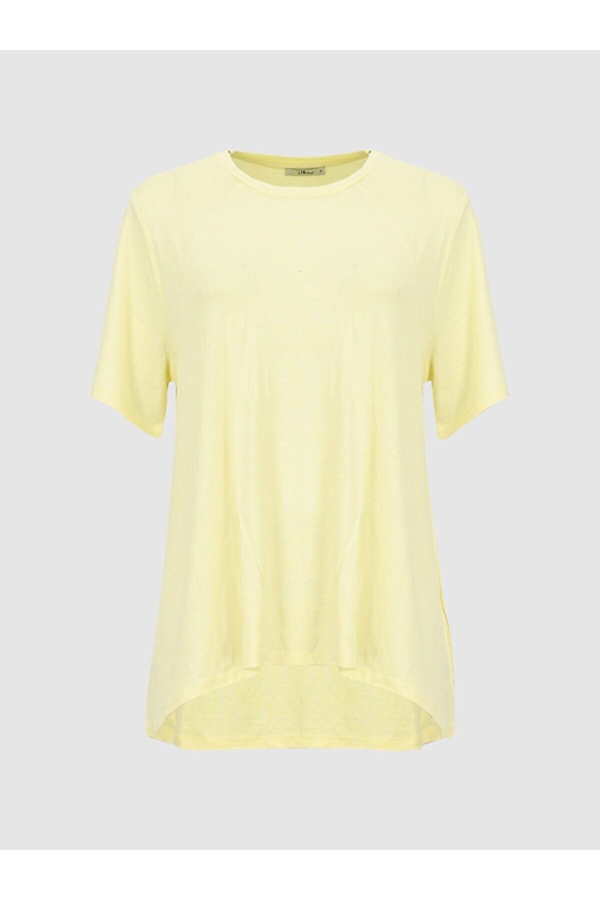 Ltb تی شرت زرد برش یقه خدمه