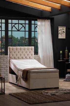Unimet Leila Kumandalı Hareketli Bej Sandıklı Baza + Başlık + Yatak Seti
