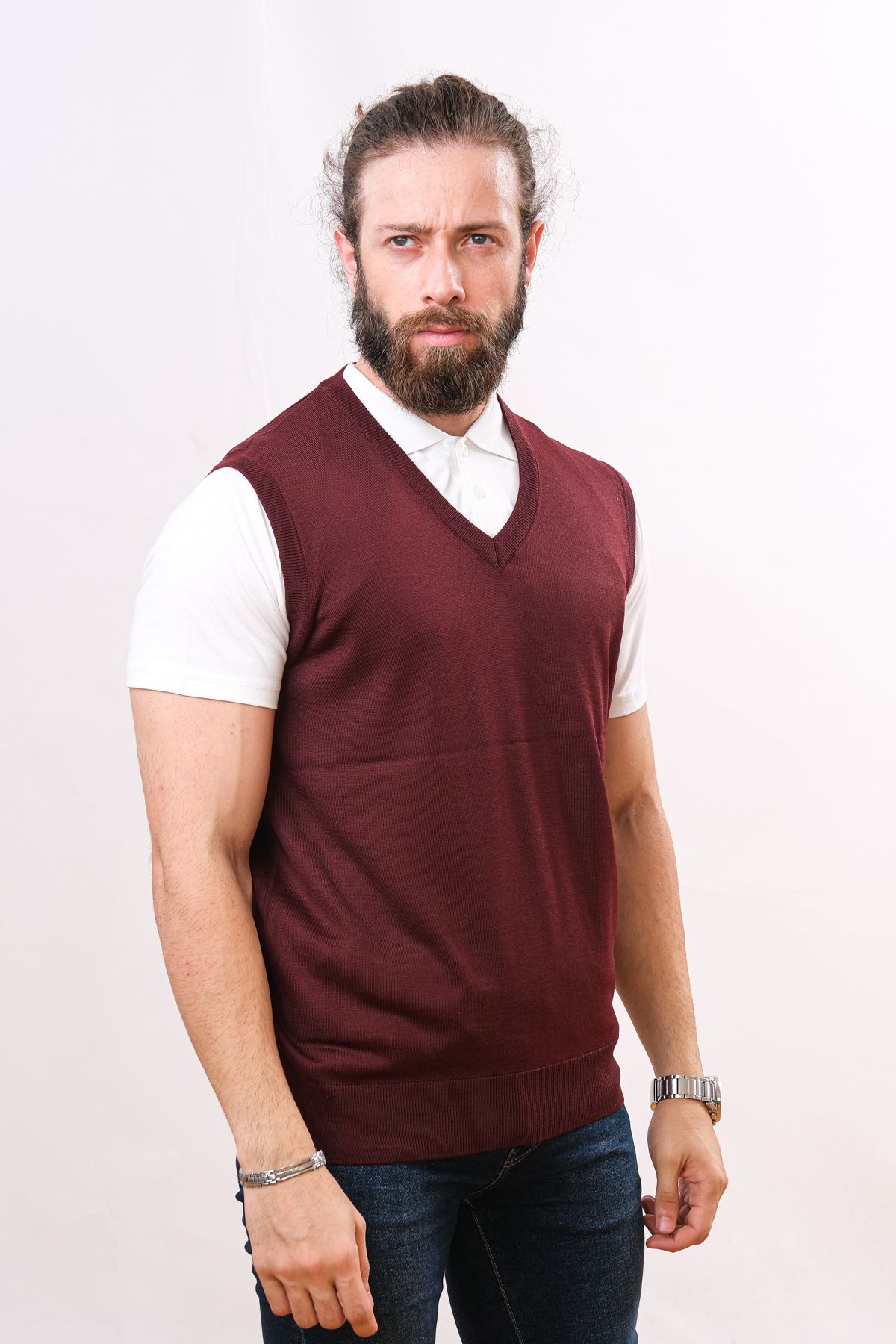 Burgundy sweater vest outlet