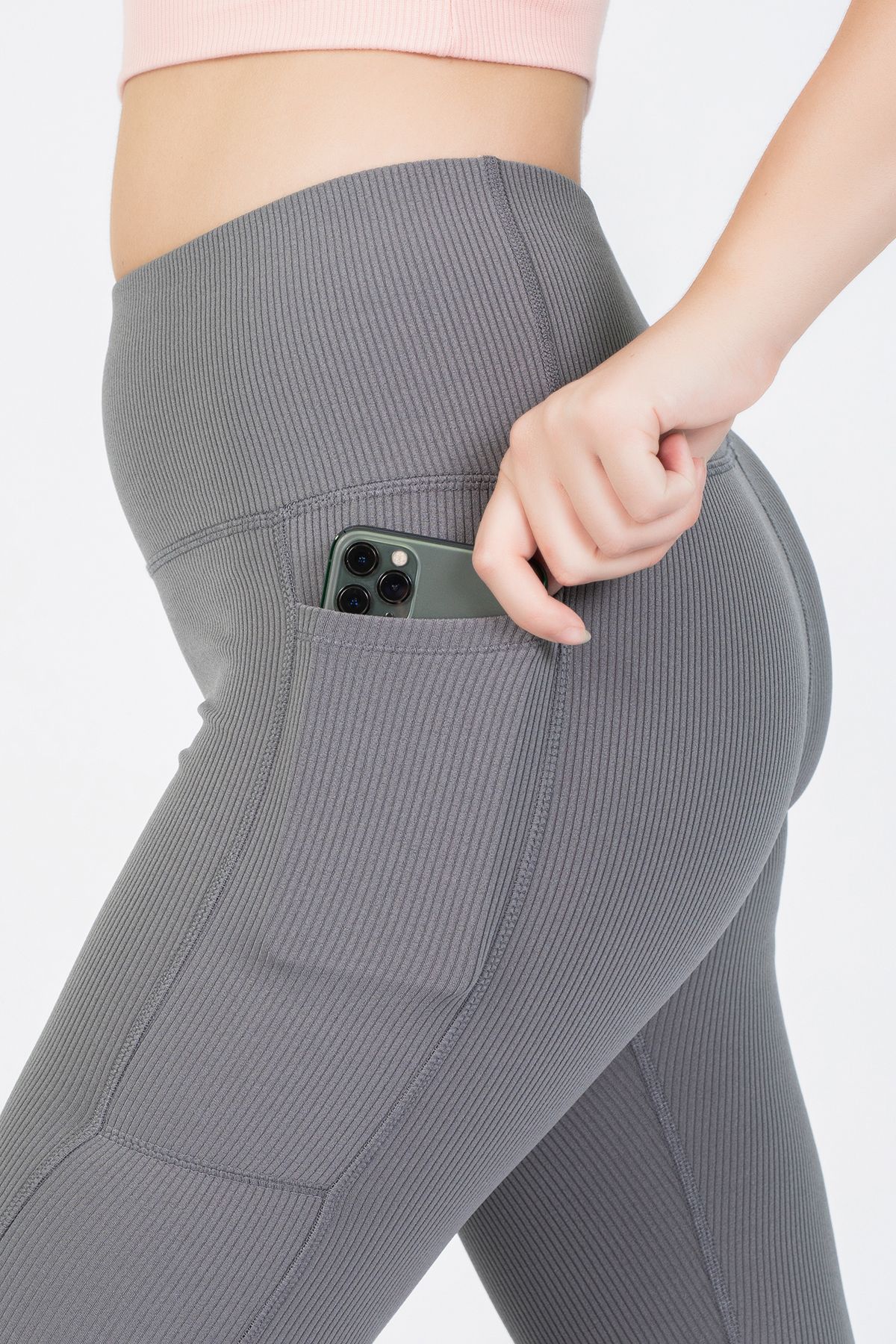 Grey leggings with pockets best sale