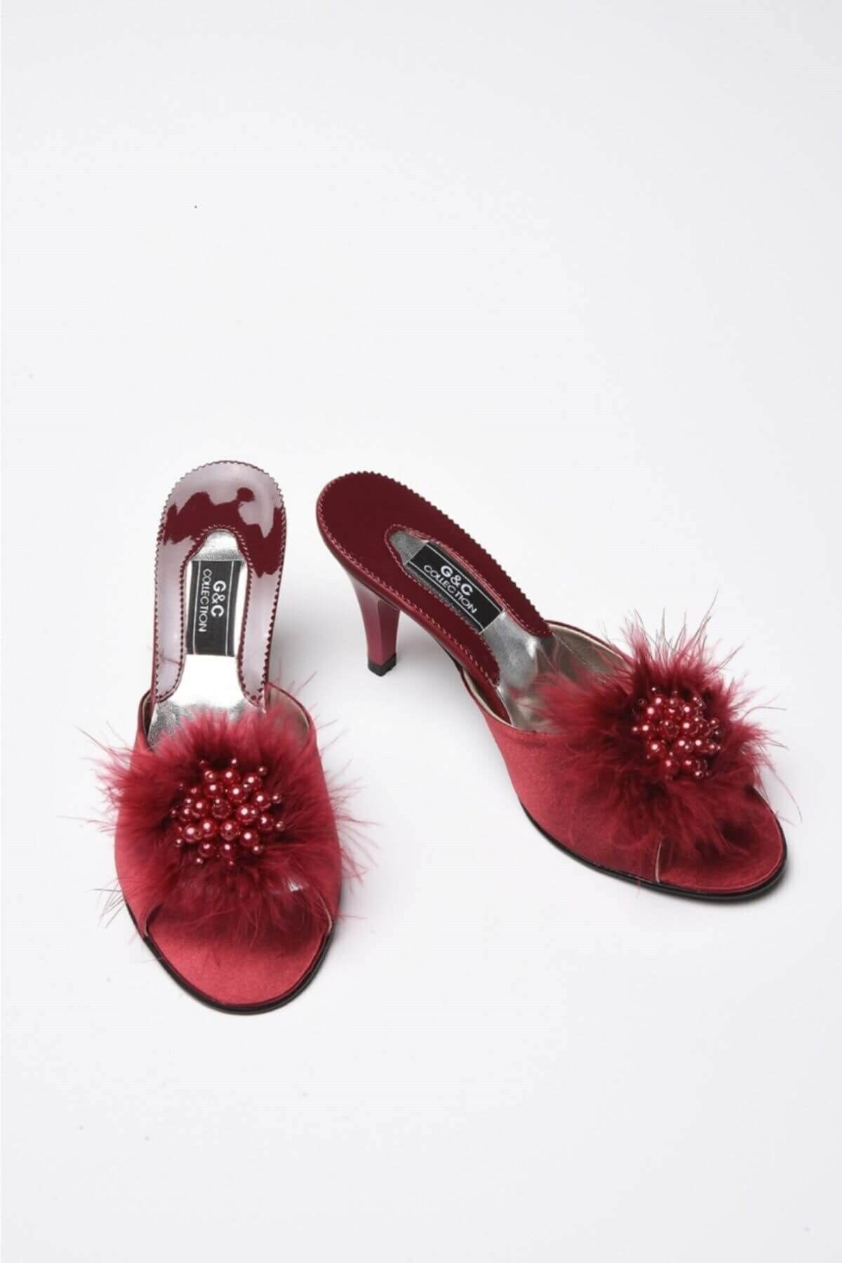 GC Women s Claret Red House Slippers Trendyol