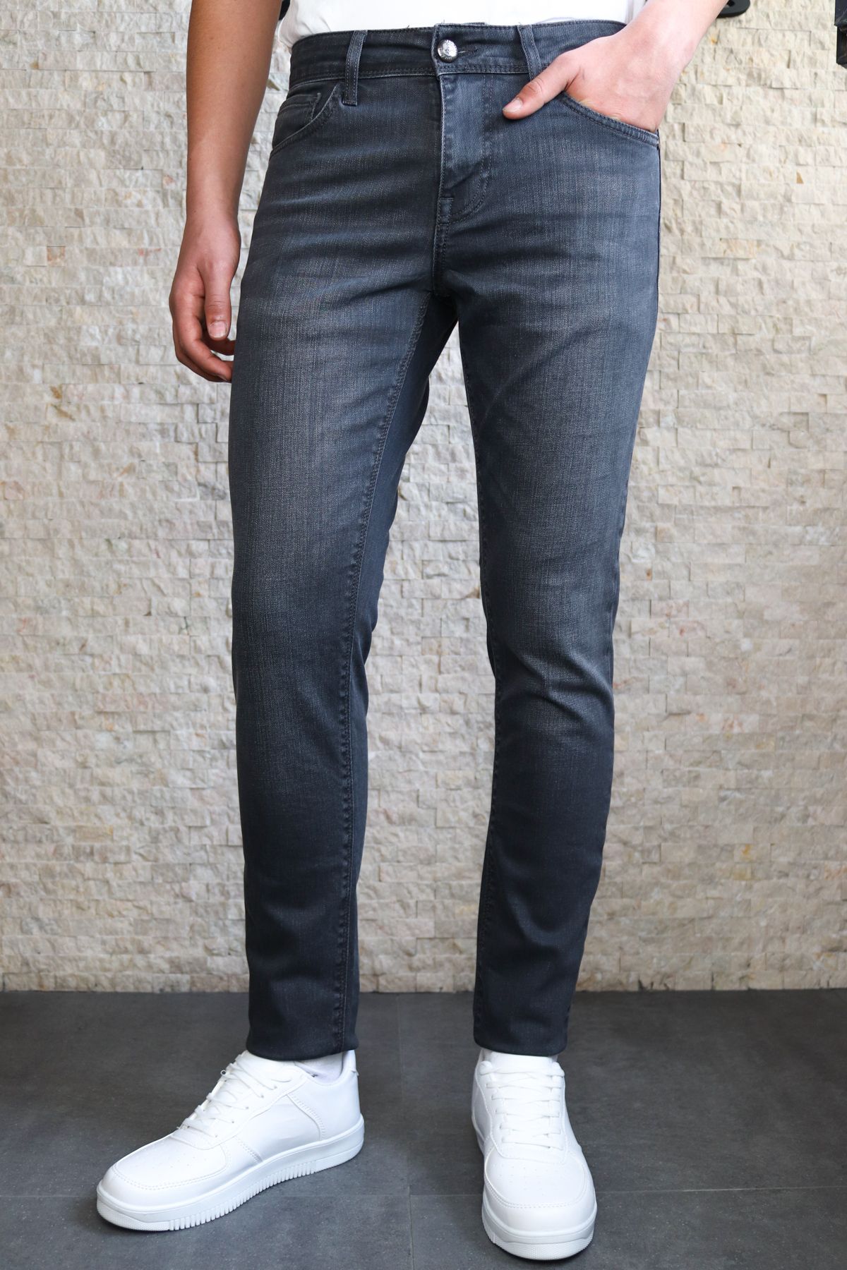 Anthracite Slim-Fit Trousers