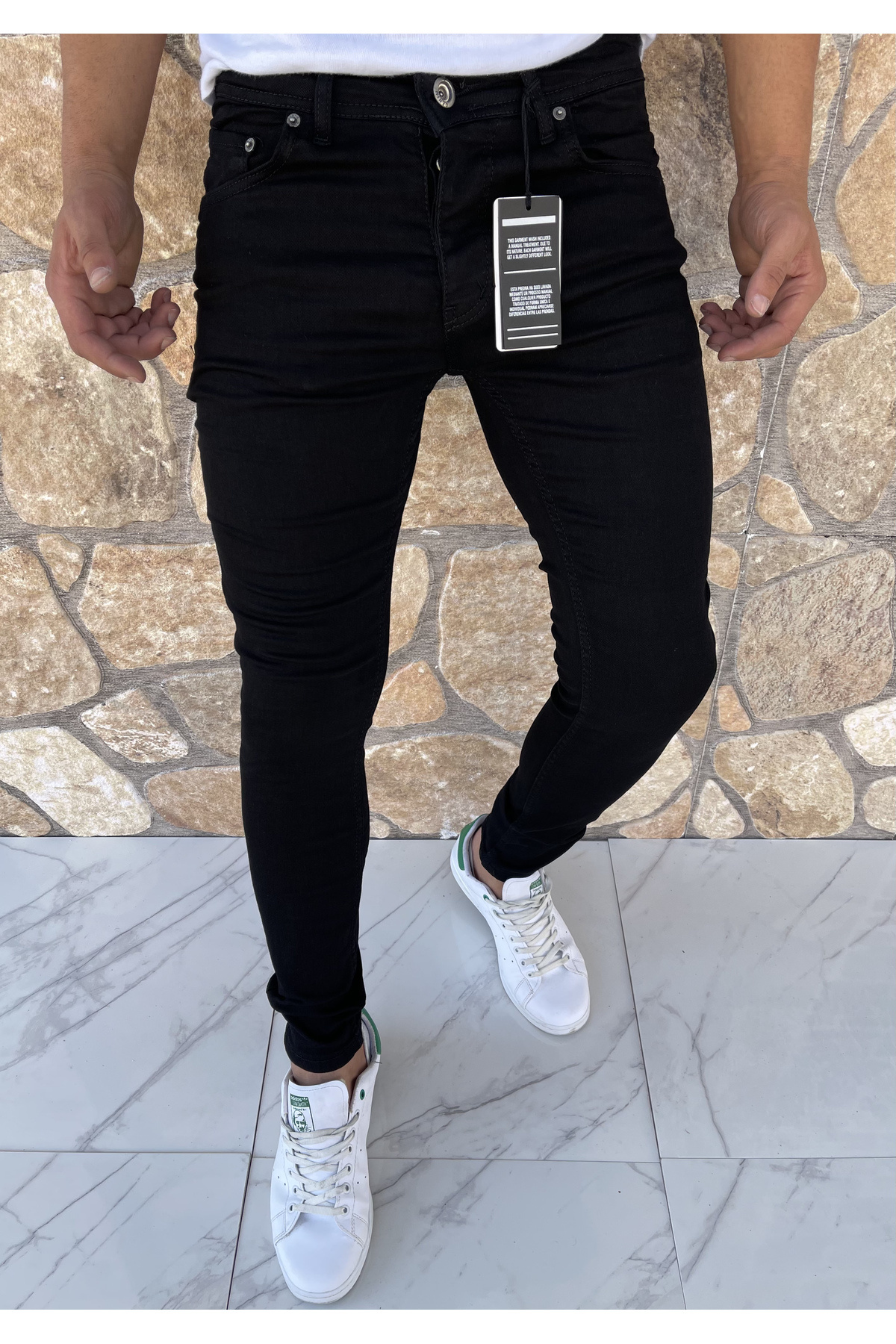 Dr Dnm Remix Erkek Slim Fit Likralı Kot Pantolon Düz Siyah görsel 3
