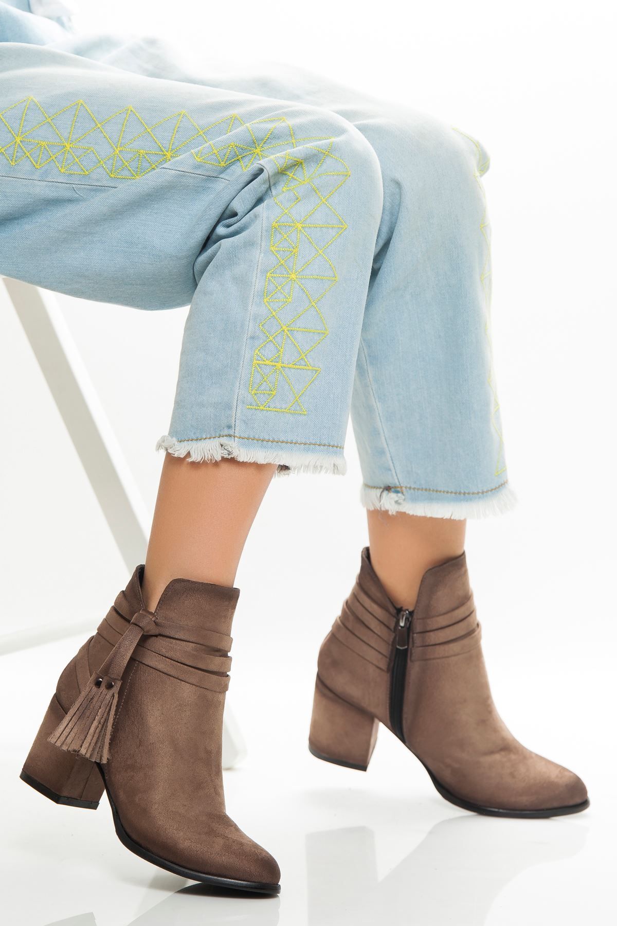 Mink suede ankle sales boots