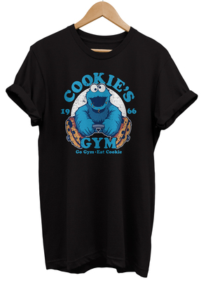 remonz Cookie's Gym Baskılı %100 Pamuk Oversize T-shirt Büyük Beden Tişört
