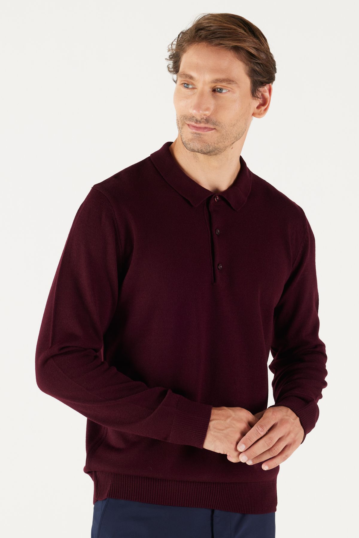 Sweater maroon polos best sale