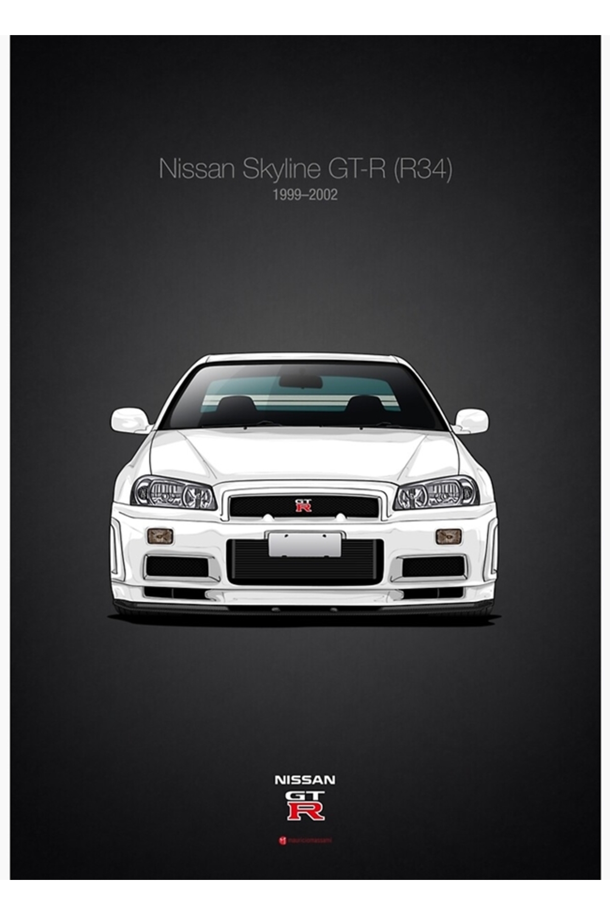 Universal Nissan Skyline Gt-R (R34) Painting Wooden Poster