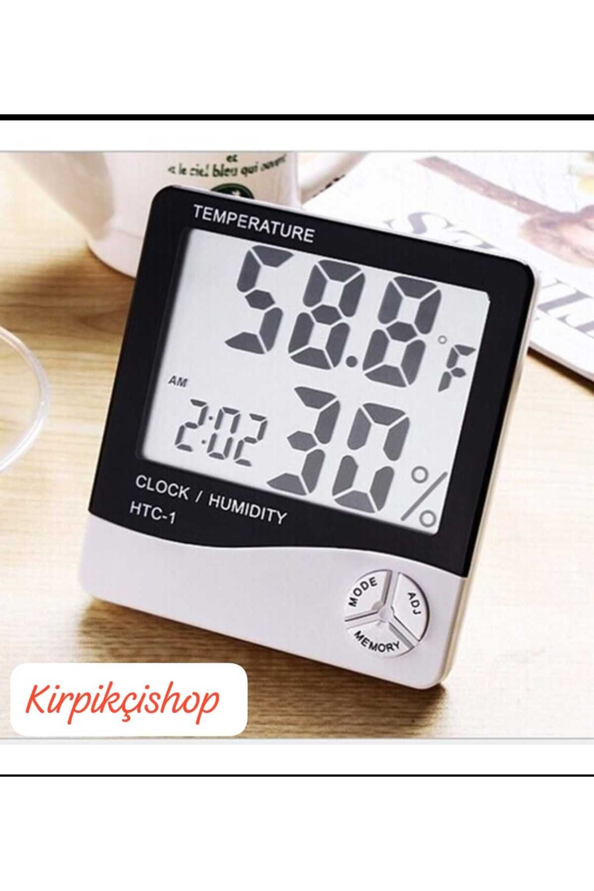 KİRPİKÇİSHOP-Digital Thermometer Heat Humidity Meter Clock Alarm LCD Screen 3