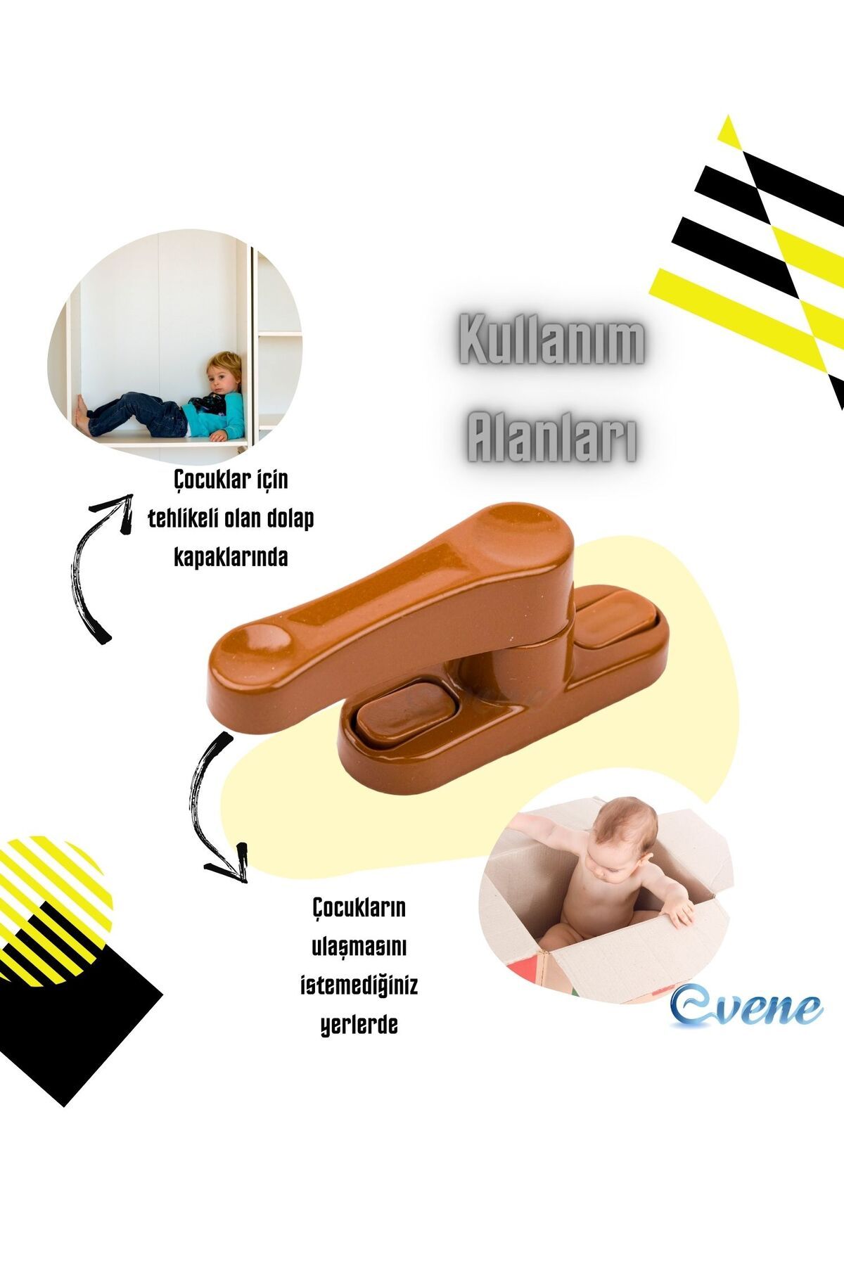 Evene-Pimapen 3 قطع قفل باب القهوة - نافذة، قفل أمان ومزلاج 6