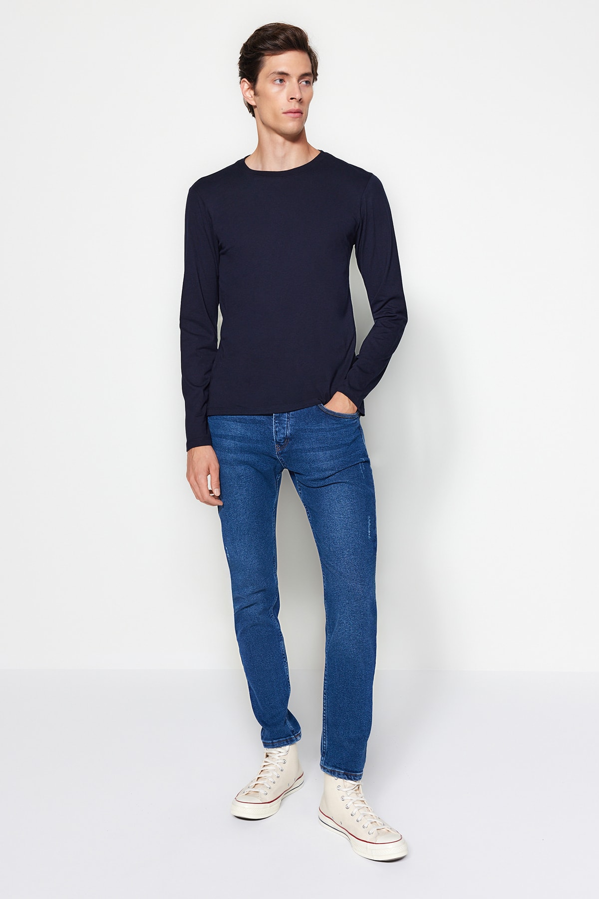 Buy Trendyol Regular Fit Crew Neck Knitwear Sweater In Green | 6thStreet Bahrain