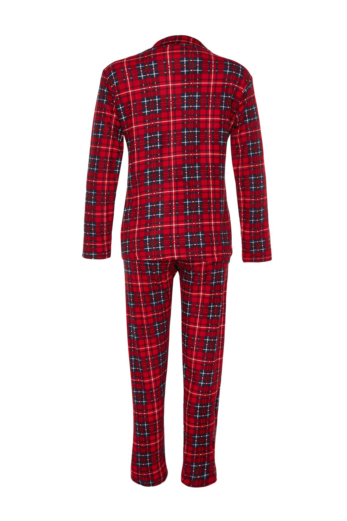 Trendyol Collection-Weicher, rot karierter Strick-Pyjama - Sleep Band Brushed Thmaw24pt00100 13