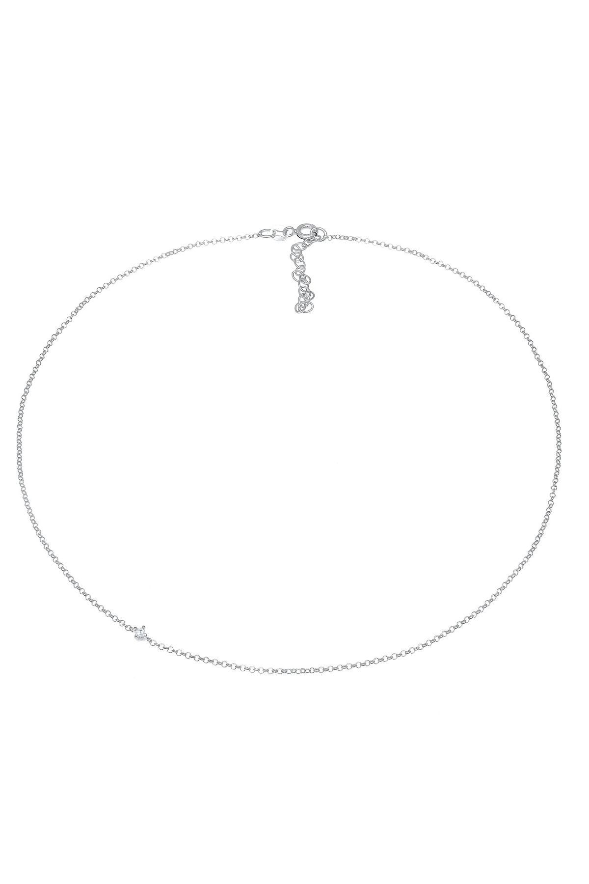 ELLI-Halskette Choker Erbskette Zirkonia Solitär Zart 925 Silber 3