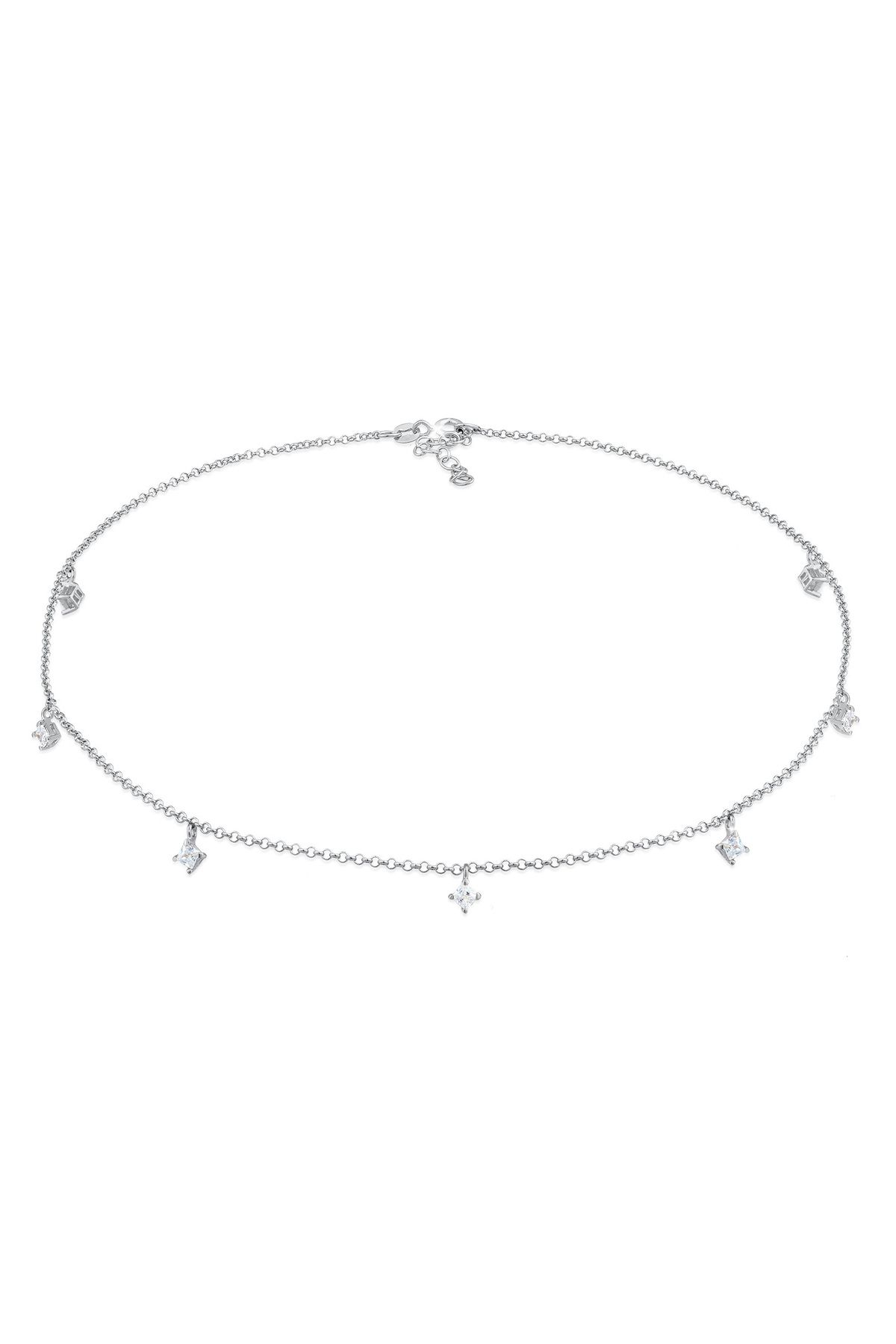ELLI-Halskette Choker Solitär Zirkonia Funkeln 925 Silber 1