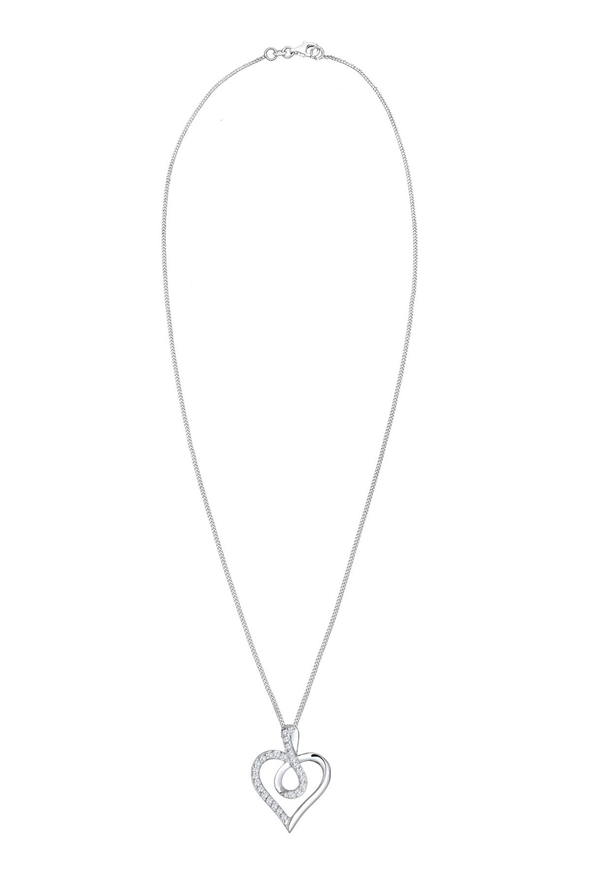 ELLI Halskette Infinity Unendlichkeit Herz Zirkonia Silber - Trendyol