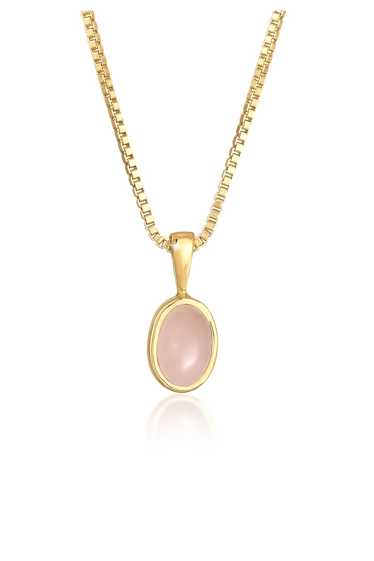 ELLI-Halskette für Damen – Edelstein, Basic Timeless, rosa Quarz, 925er Sterlingsilber 1