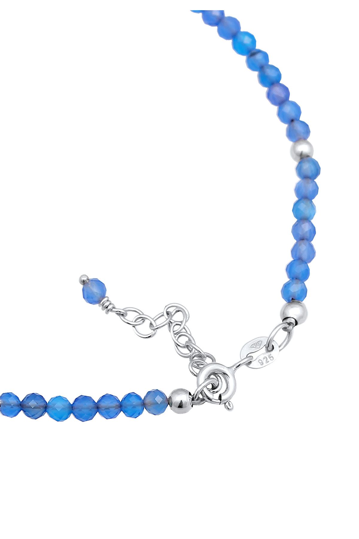 ELLI Fußschmuck Achat Perlen Blau Strand Trendyol - 925 Sommer Silber