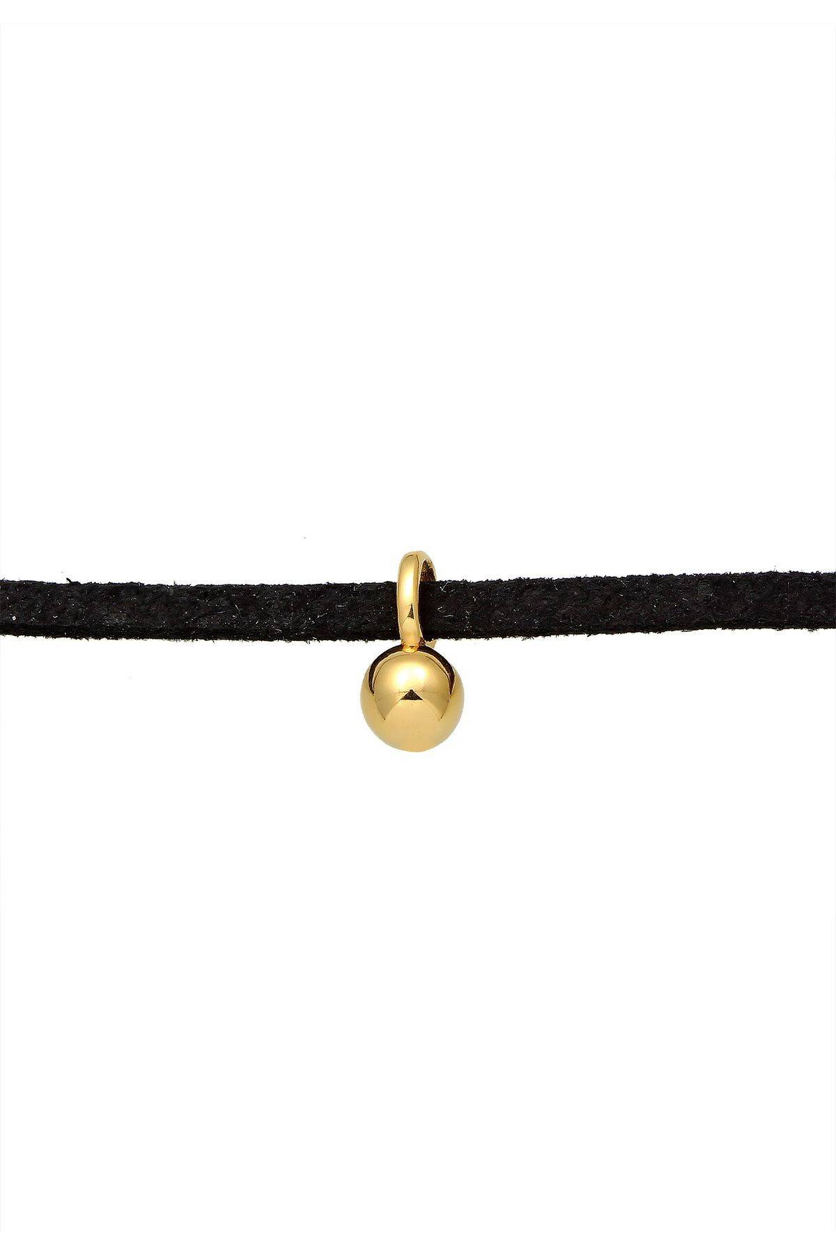 ELLI-Colier Choker negru din catifea - argint 925 cu finisaj auriu 2